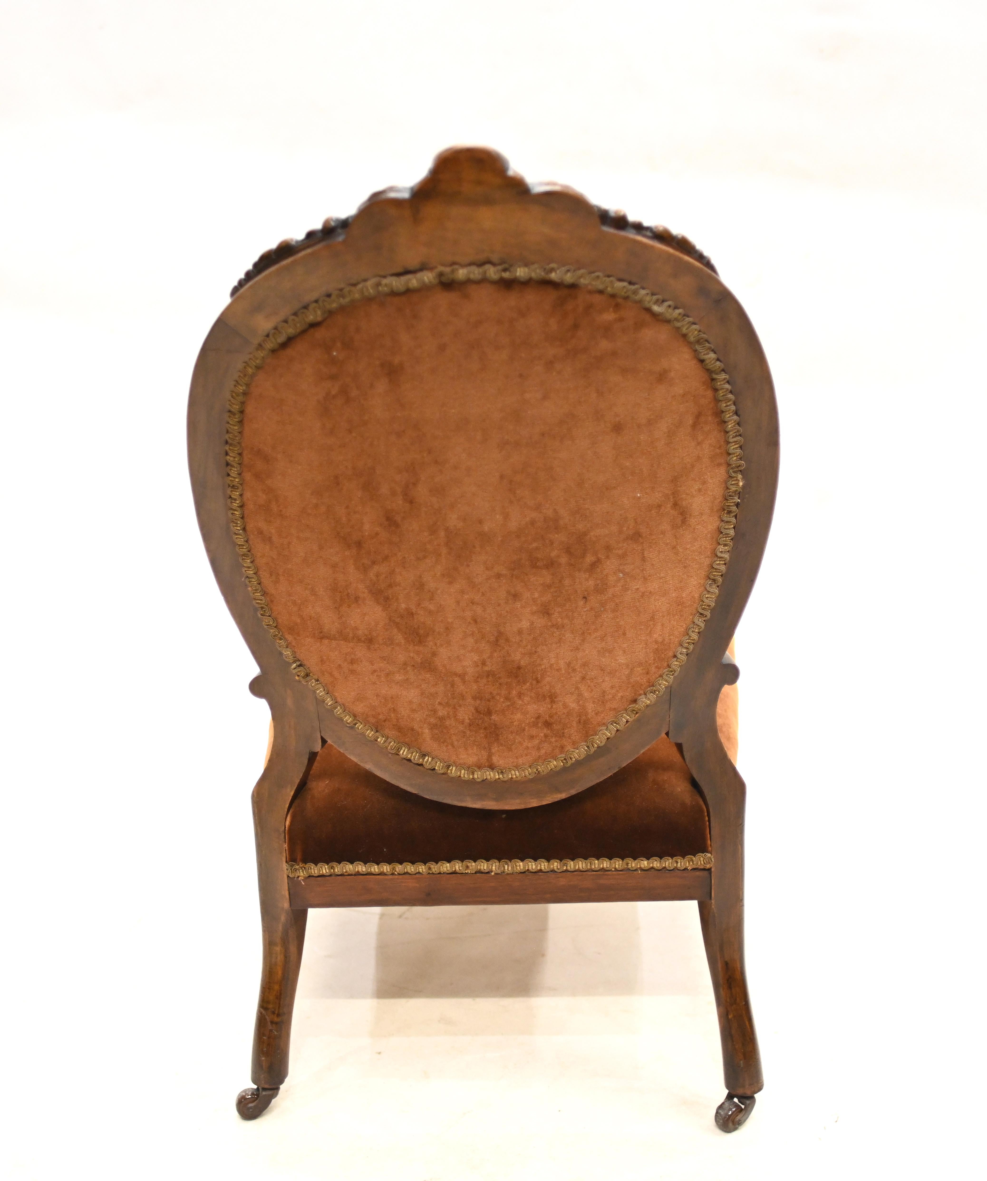 Victorian Salon Chair 1860 Nursing Seat For Sale 2