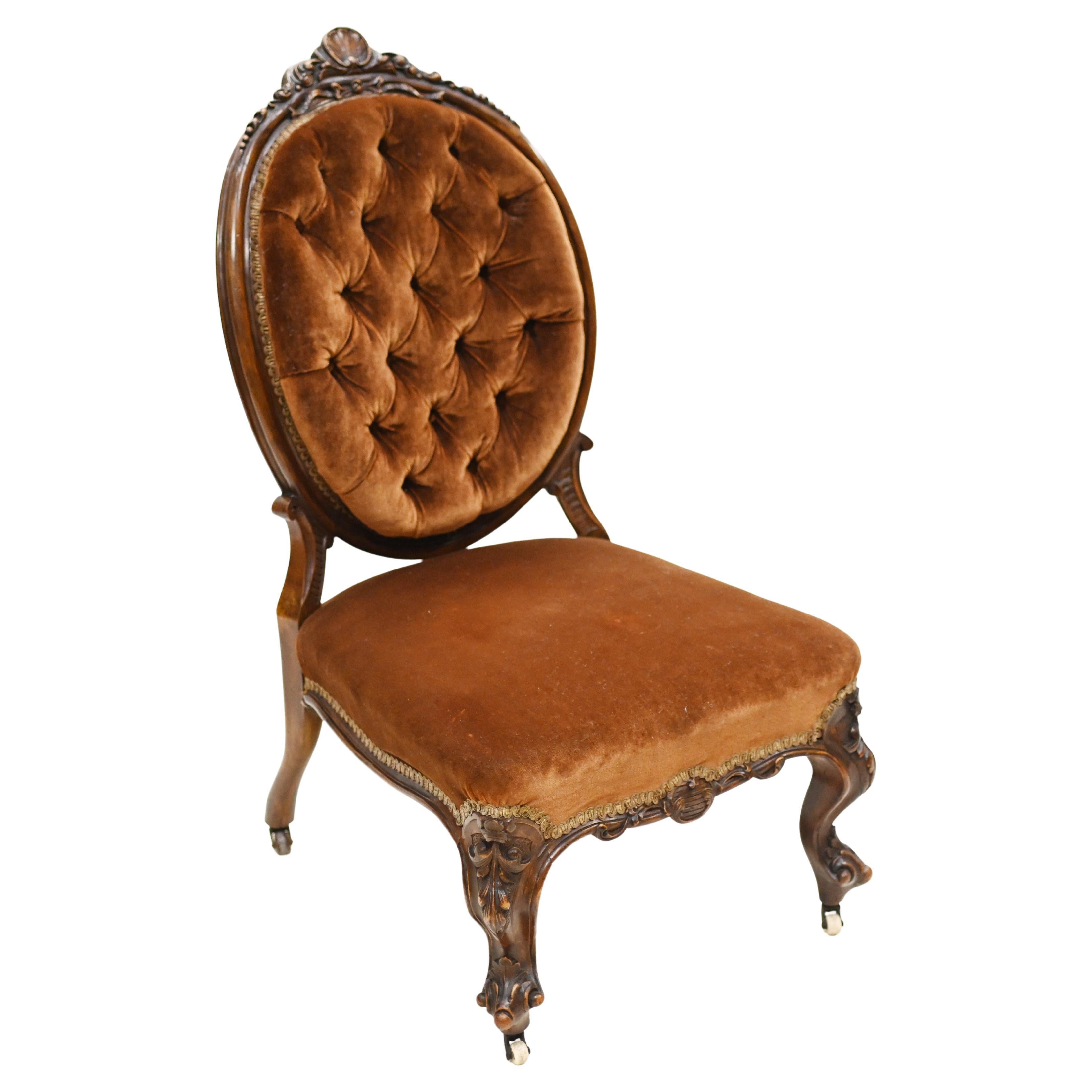 Fauteuil de salon victorien 1860 siège à bascule