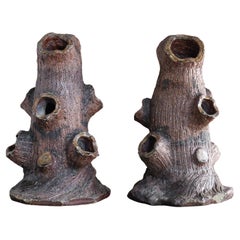 Victorian Salt-Glazed Faux-Bois Strawberry Planter