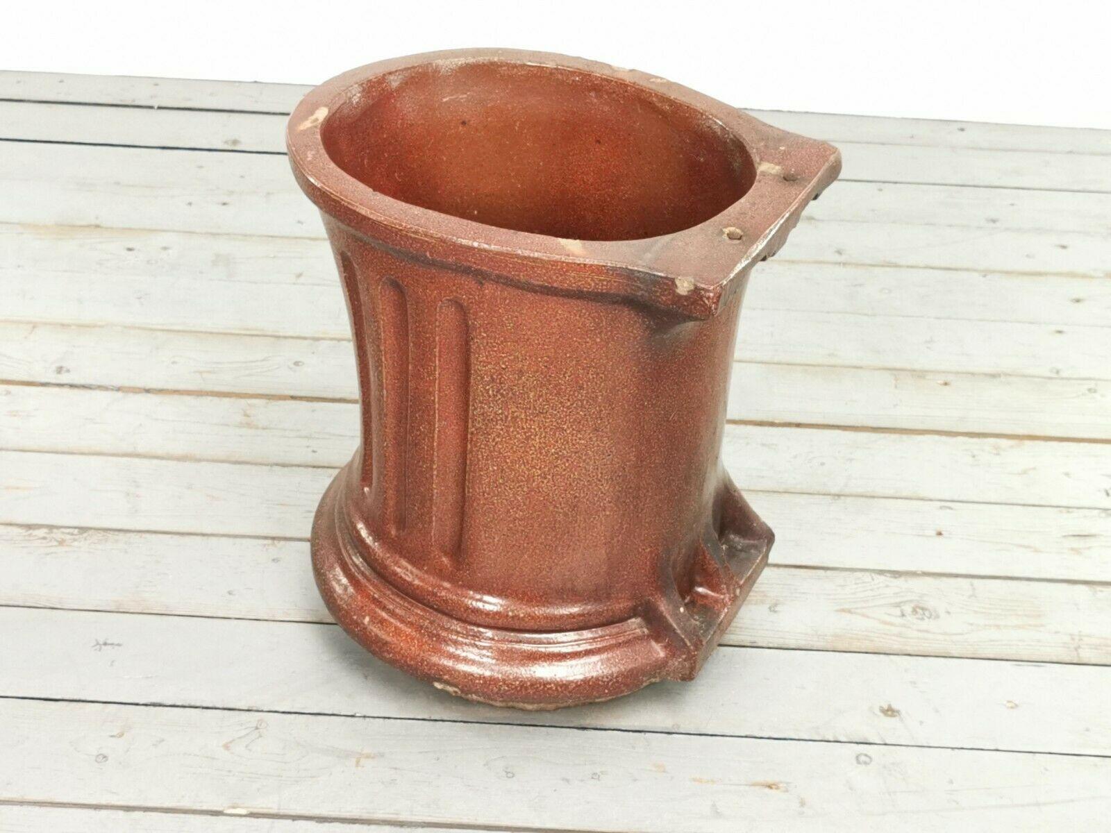 Victorian Salt Glazed Reclaimed Antique WC Tipper Lavatory Pan Planter In Good Condition In STOKE ON TRENT, GB