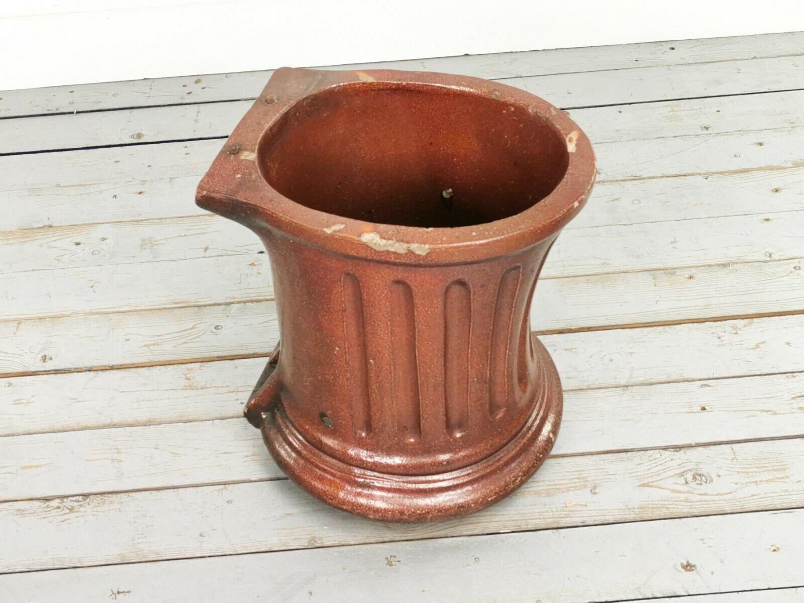 Stoneware Victorian Salt Glazed Reclaimed Antique WC Tipper Lavatory Pan Planter