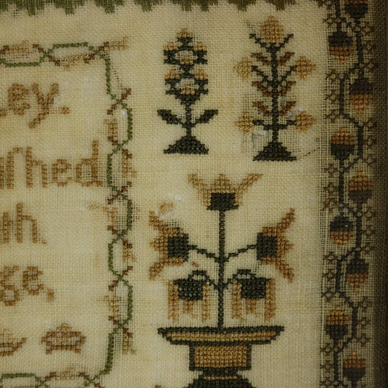 Victorian Sampler, 1841, by Mary Croesley For Sale 7