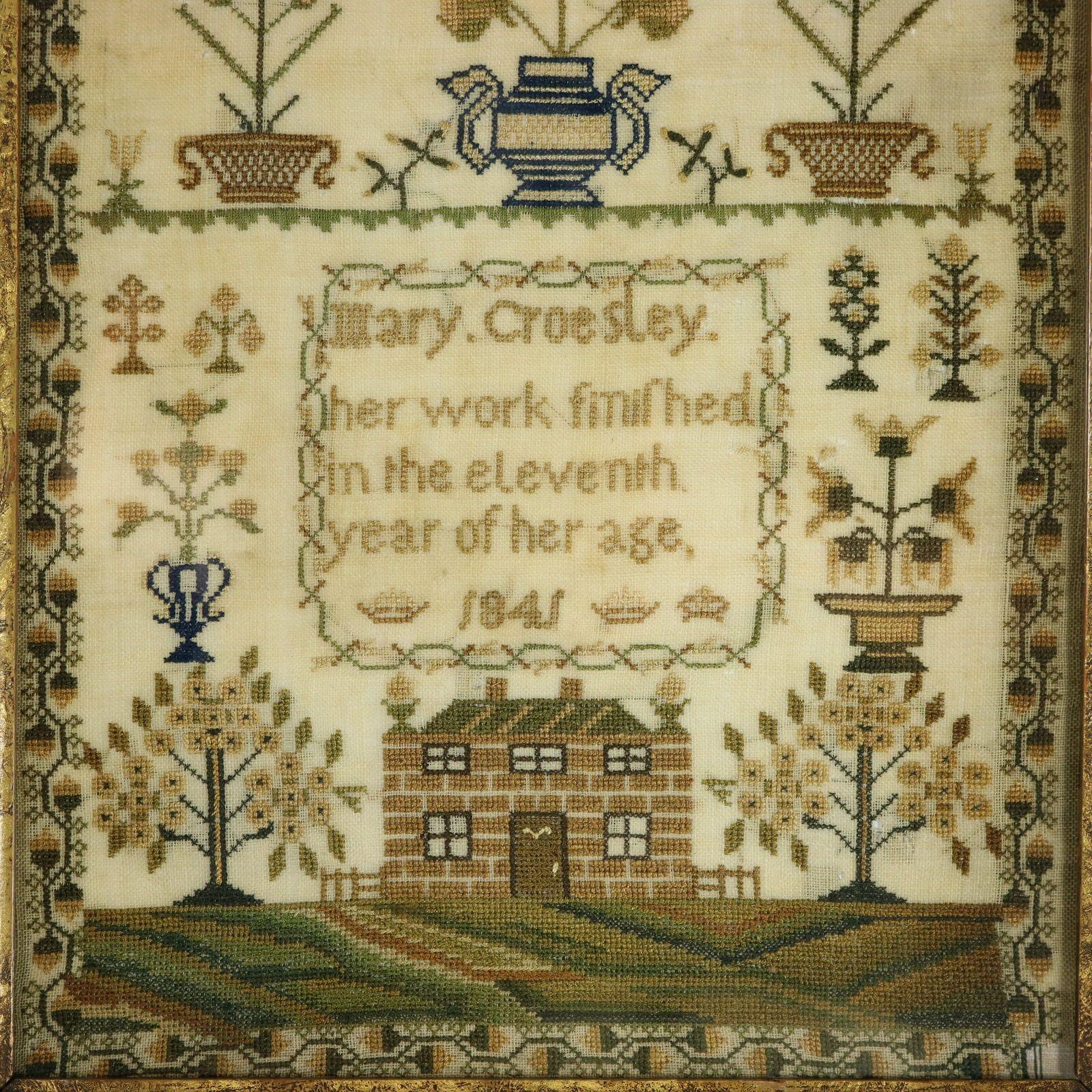 Victorian Sampler, 1841, by Mary Croesley In Good Condition For Sale In Chelmsford, Essex
