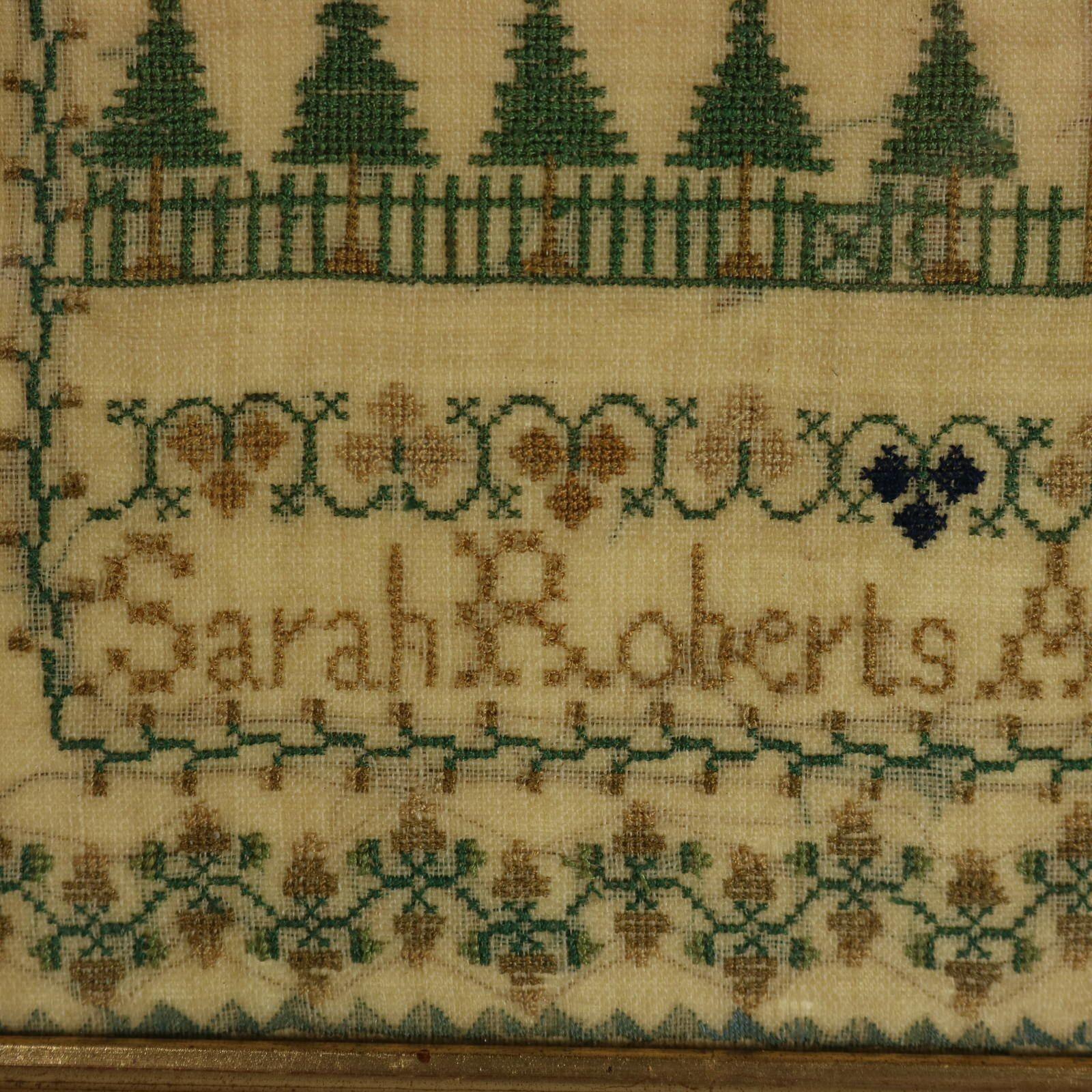 Victorian Sampler, 1850, Sarah Roberts Aged 13 For Sale 1