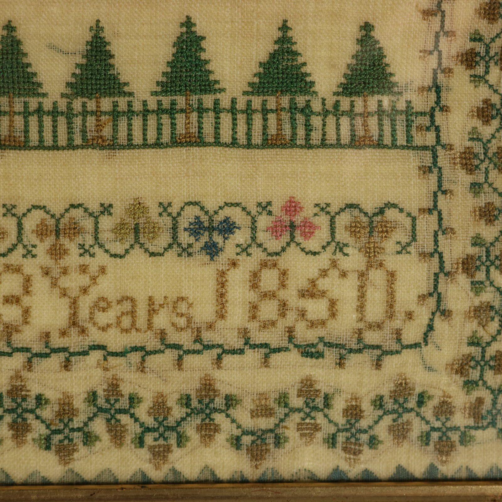 Victorian Sampler, 1850, Sarah Roberts Aged 13 For Sale 2