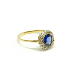 Victorian Sapphire and Diamond Cluster Ring