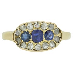 Antique Victorian Sapphire and Diamond Cluster Ring