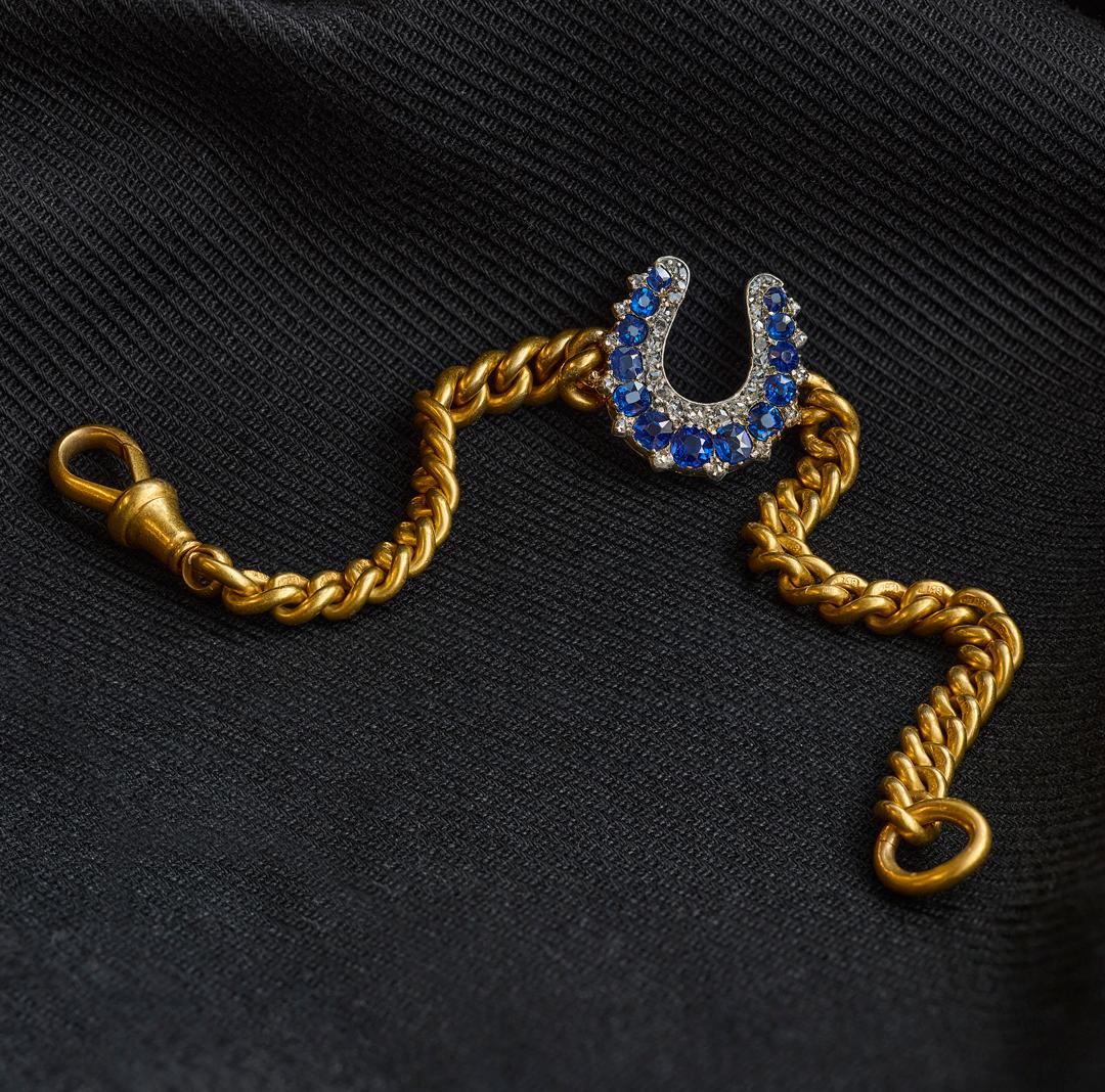 Victorian Sapphire and Diamond Horseshoe Bracelet 1