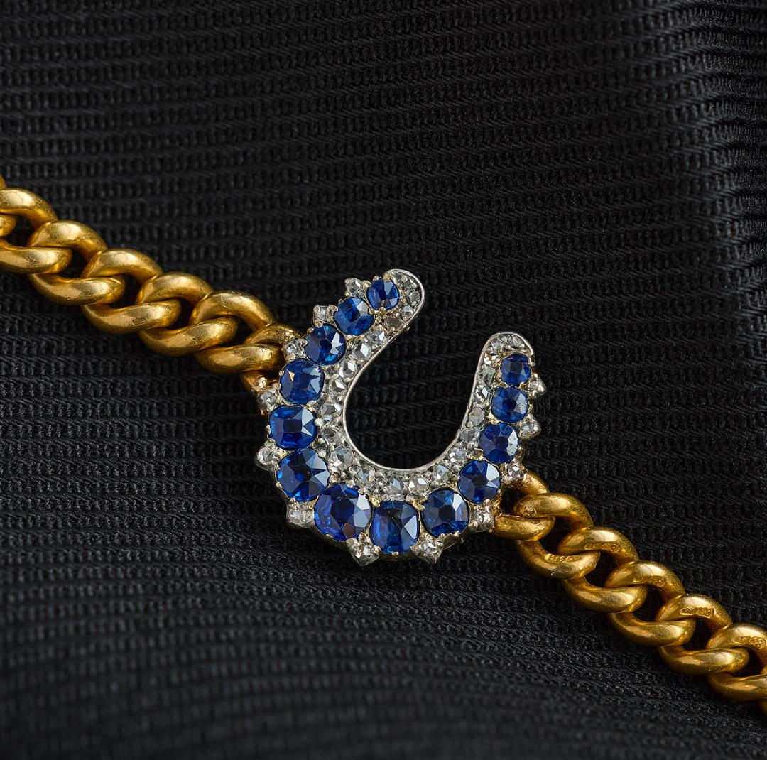 Victorian Sapphire and Diamond Horseshoe Bracelet 2