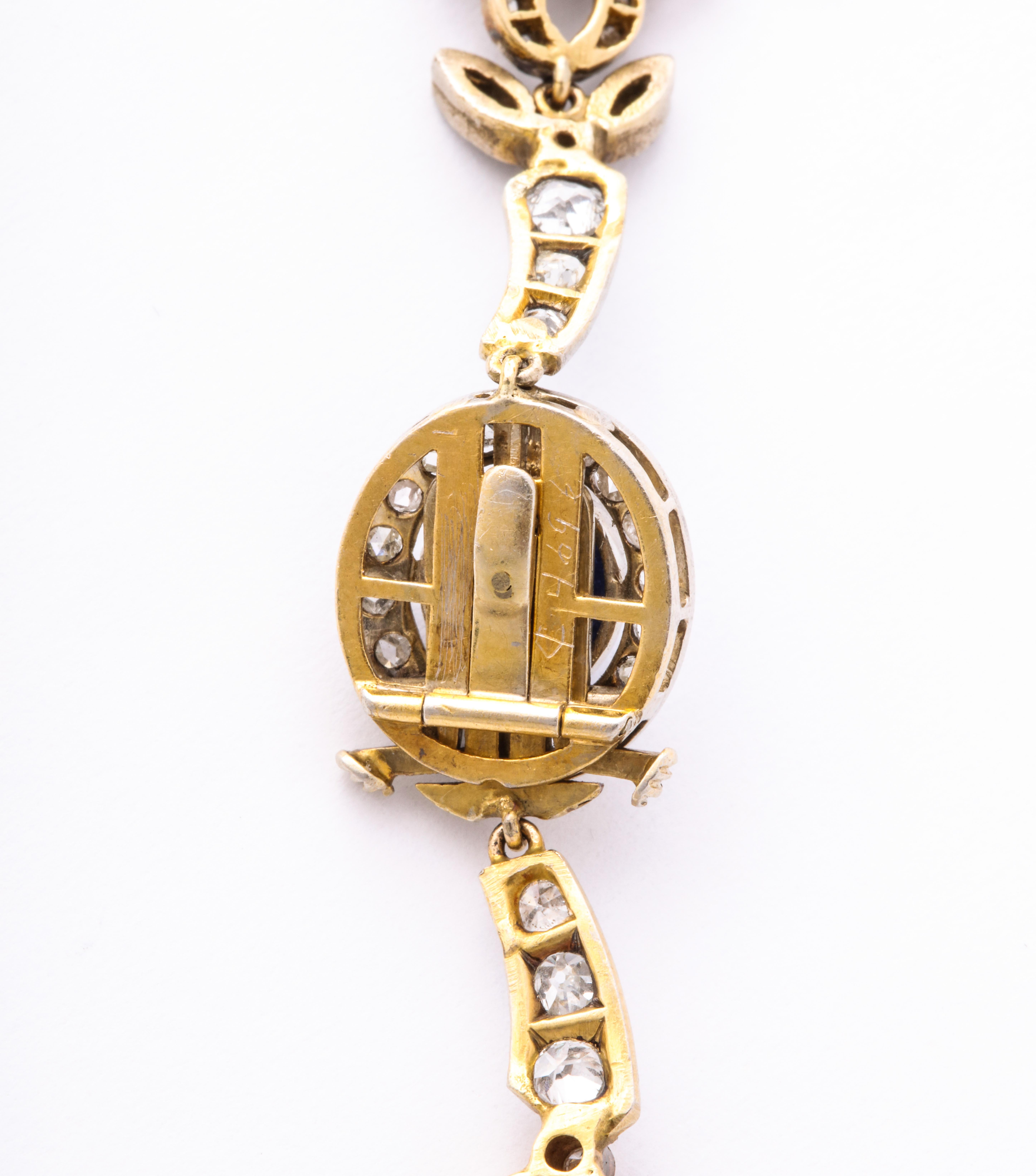 Victorianische viktorianische Halskette mit Saphir und Diamant im Angebot 7