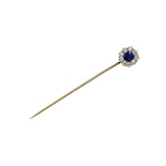 Victorian Sapphire and Diamond Pin