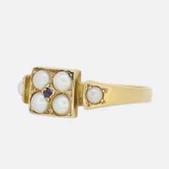 Victorian Sapphire and Pearl Ring