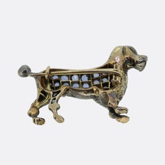 Viktorianische Montana Saphir und Rubin Pudel Hund Brosche
