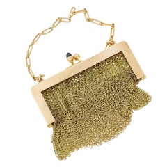 Victorian Sapphire Chatelaine Mesh Purse Pendant
