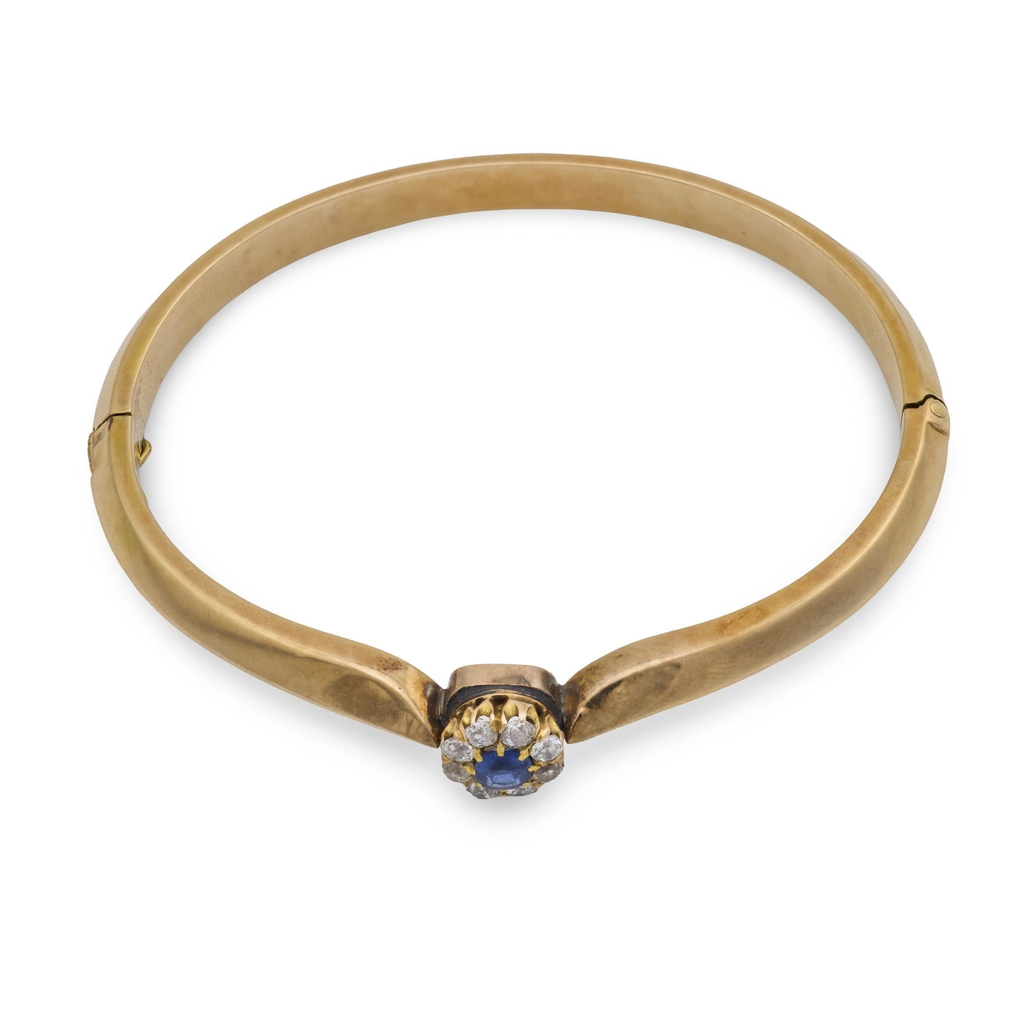 Victorien Bracelet victorien en or rose 14k saphir diamant en vente