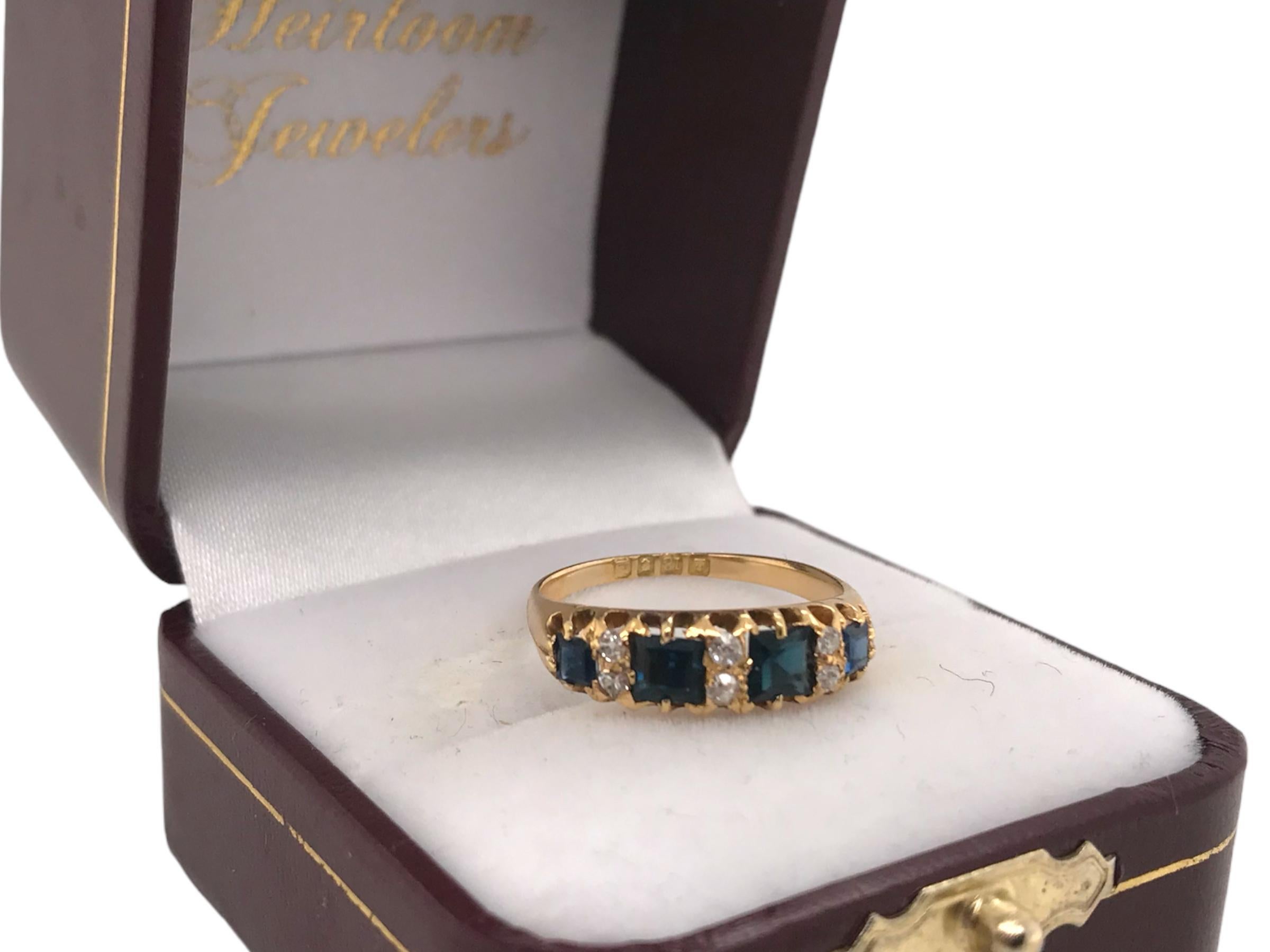Victorian Sapphire & Diamond Band London 1868 9