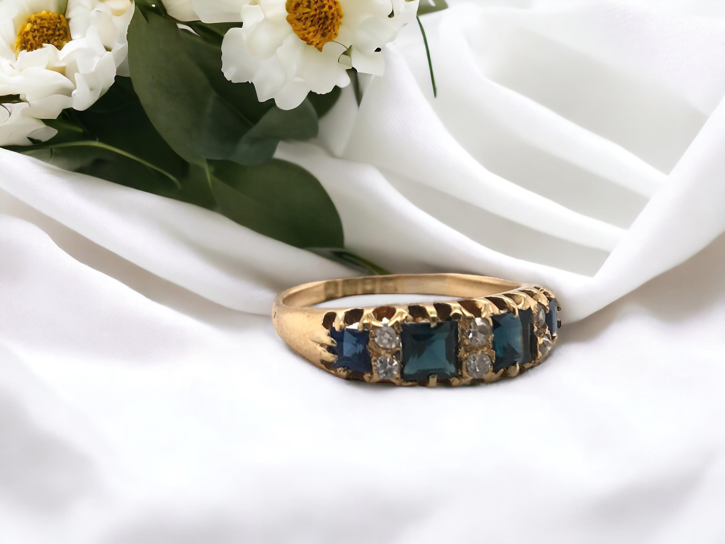 We always love when vintage pieces still have their hallmarks.
This helps us exactly research when & where the piece was made.
This beauty dates back to London England in 1868!!

Ring Details:
Material: 18K Yellow Gold
Era: Victorian 1868
Head