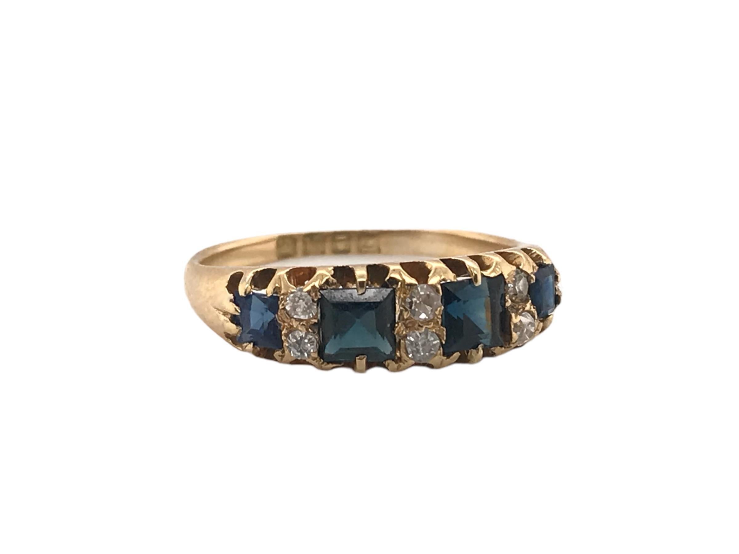 Women's Victorian Sapphire & Diamond Band London 1868