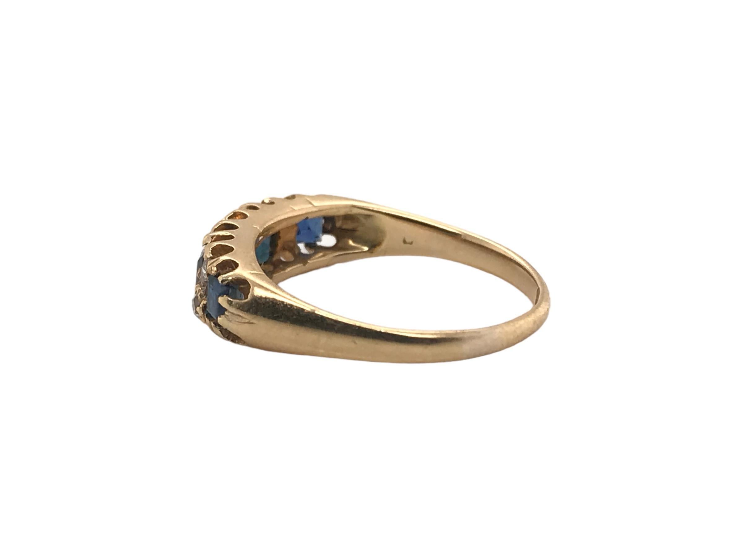 Victorian Sapphire & Diamond Band London 1868 1