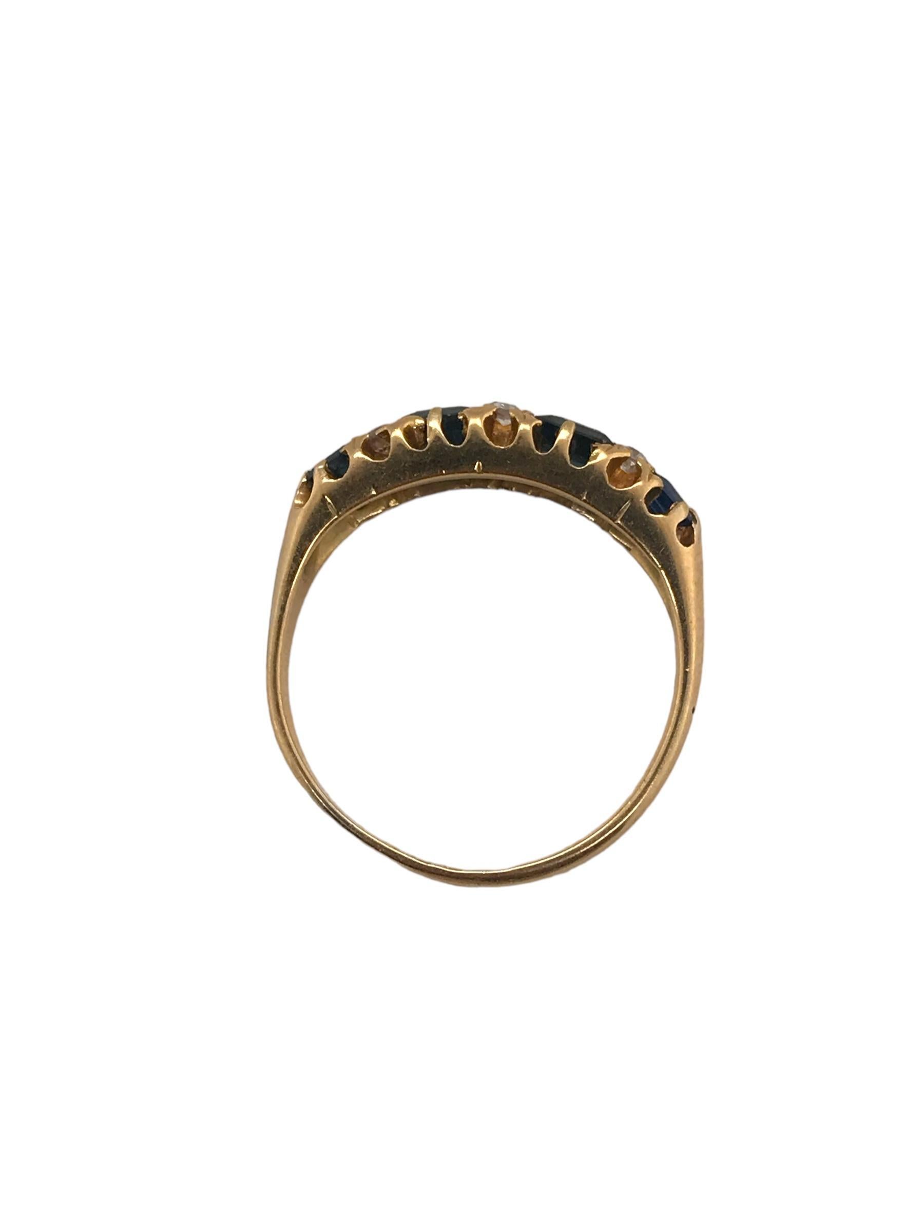Victorian Sapphire & Diamond Band London 1868 3