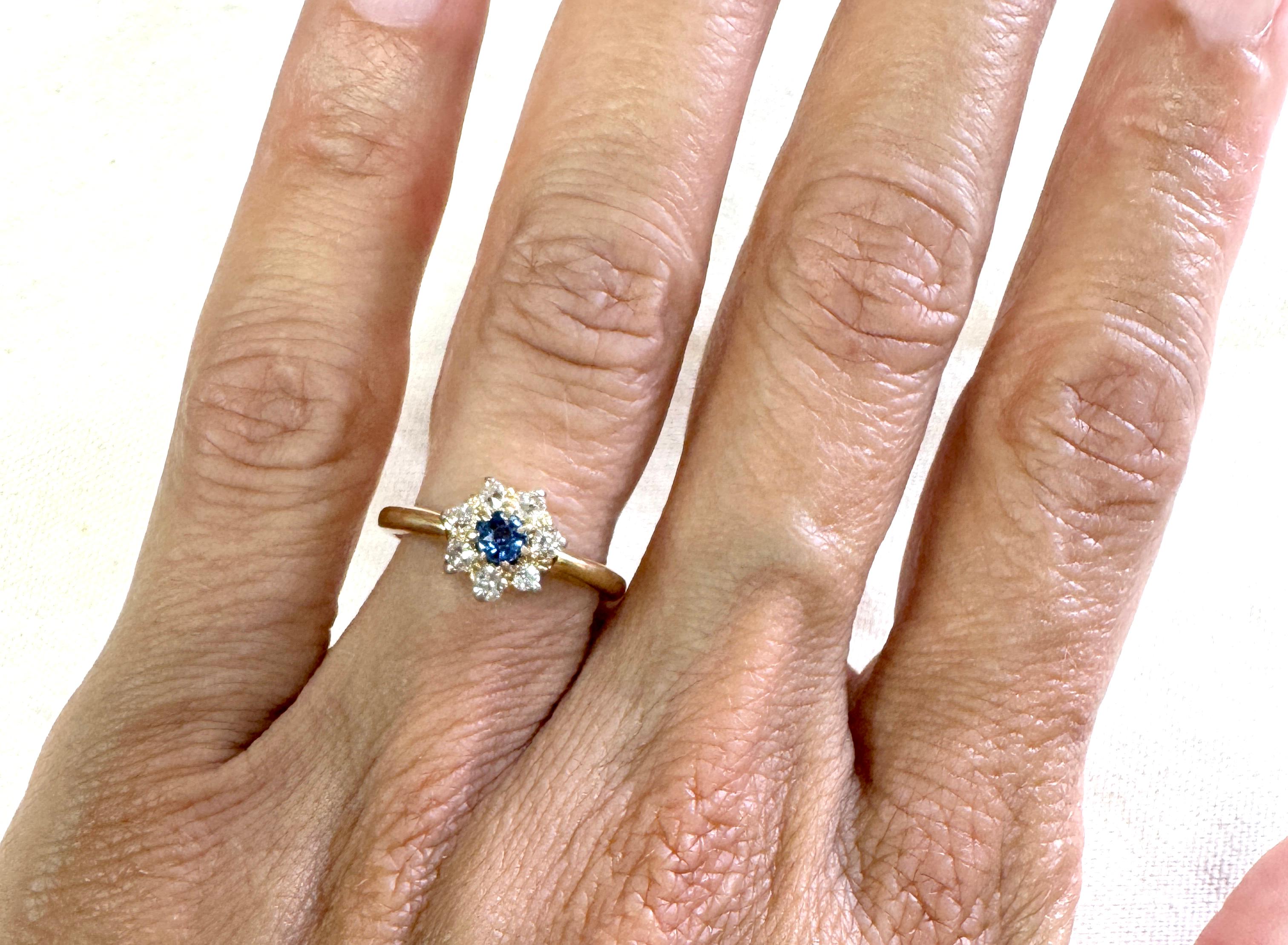 Anello di fidanzamento vittoriano con zaffiro e diamante da 0,70 carati Rubenstein 18 carati originale del 1890 in vendita 1