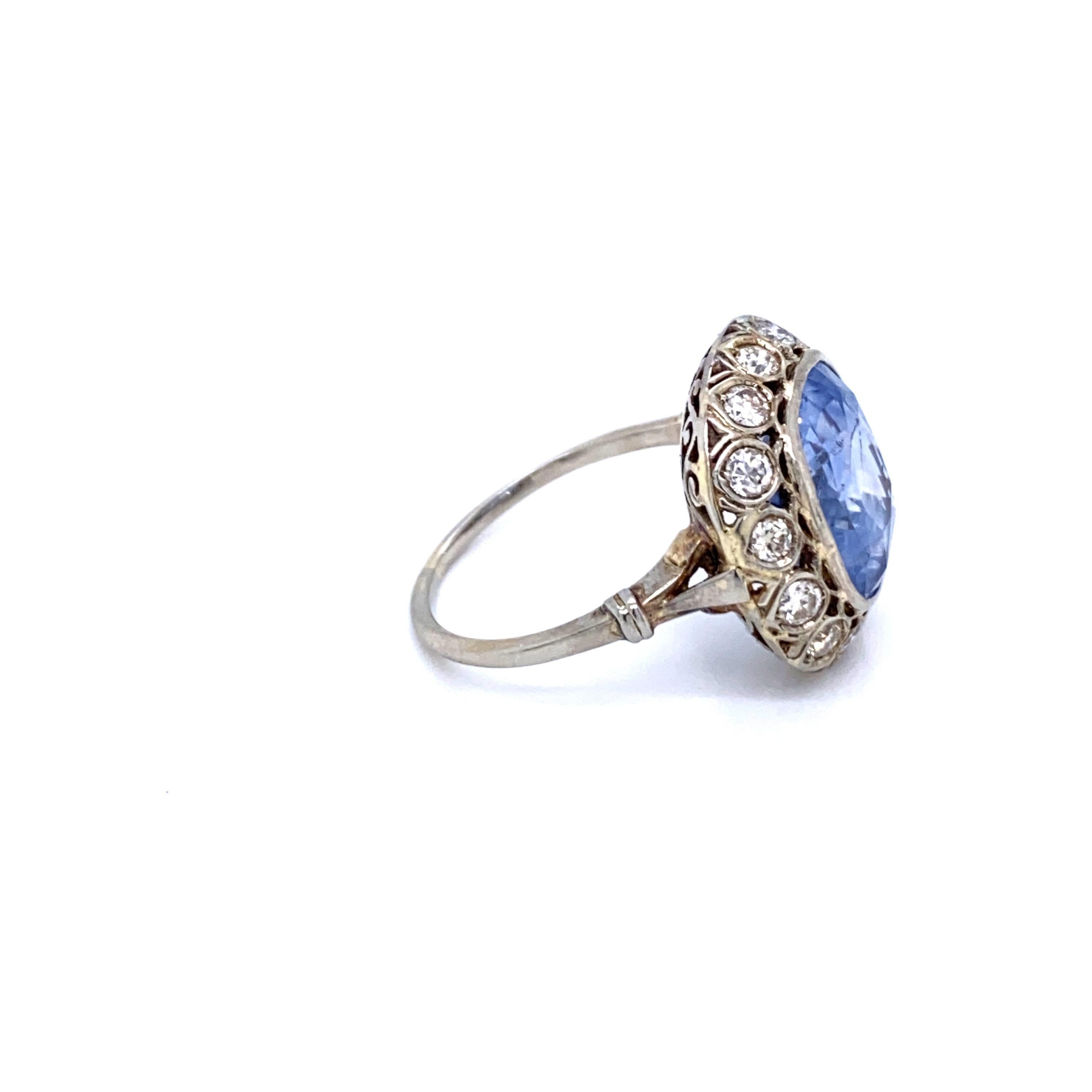 Victorian Sapphire Diamond Engagement Ring 6