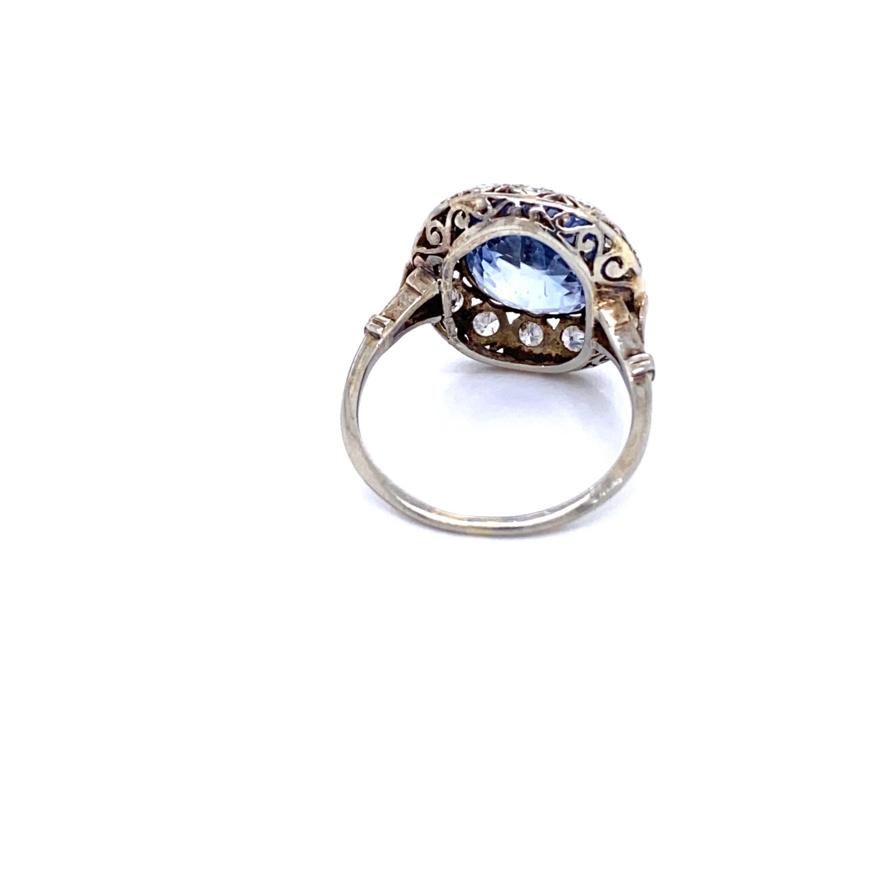 Victorian Sapphire Diamond Engagement Ring 7