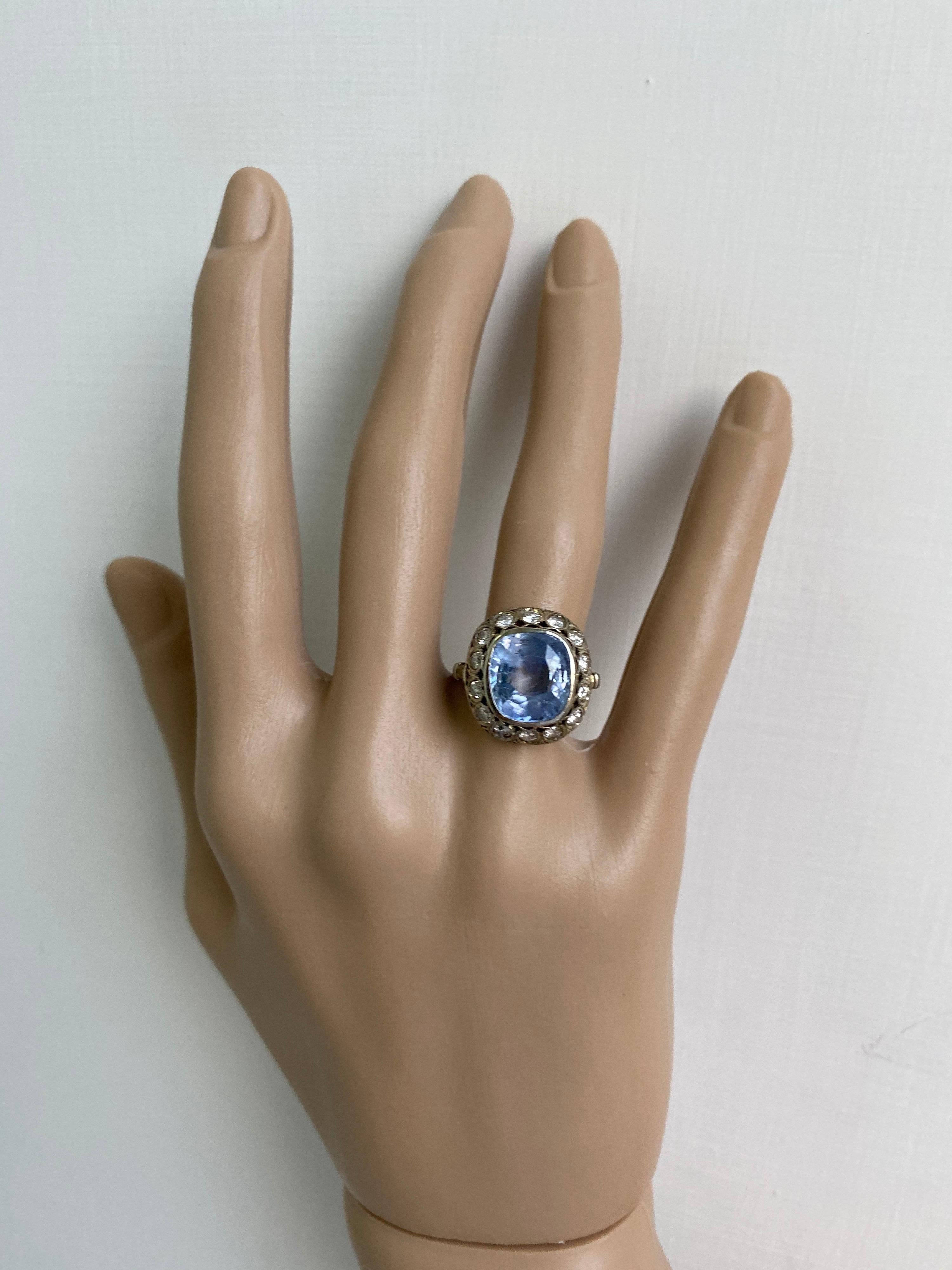 Victorian Sapphire Diamond Engagement Ring 8