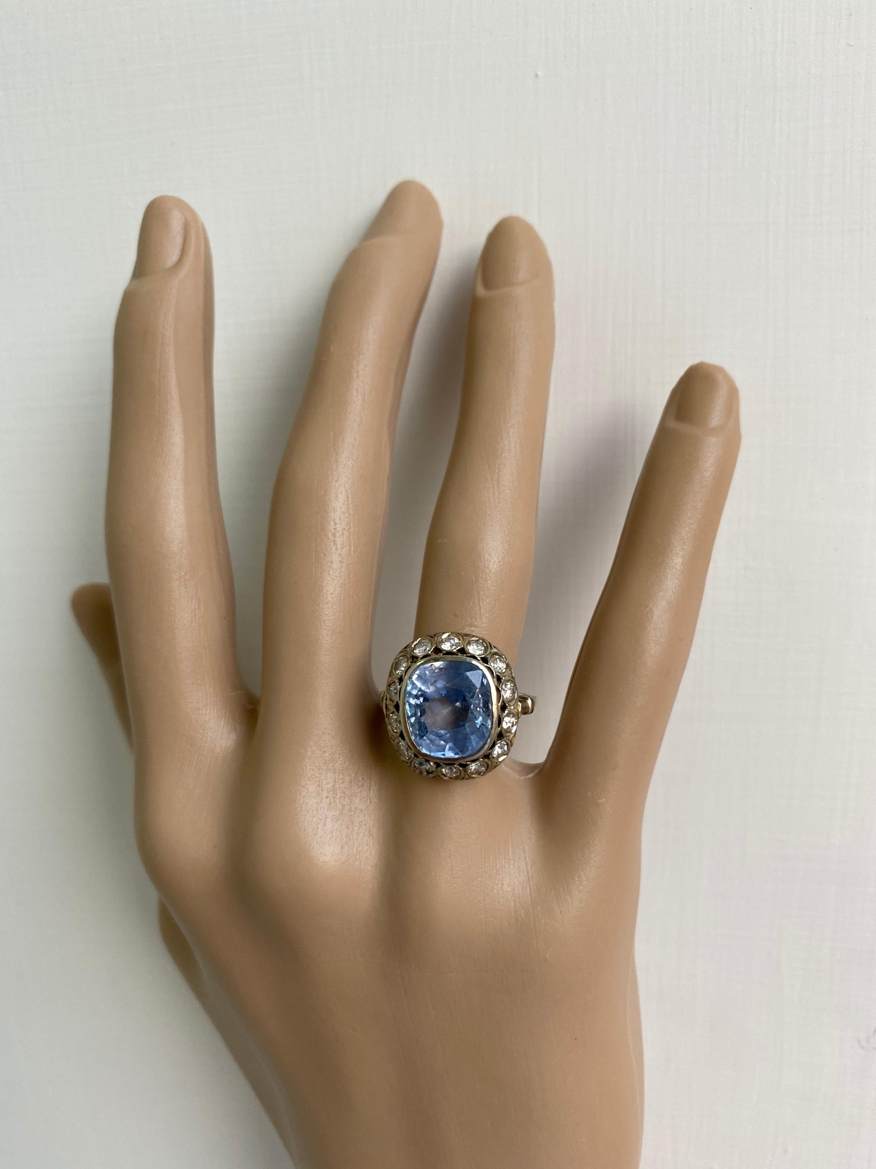 Victorian Sapphire Diamond Engagement Ring 9