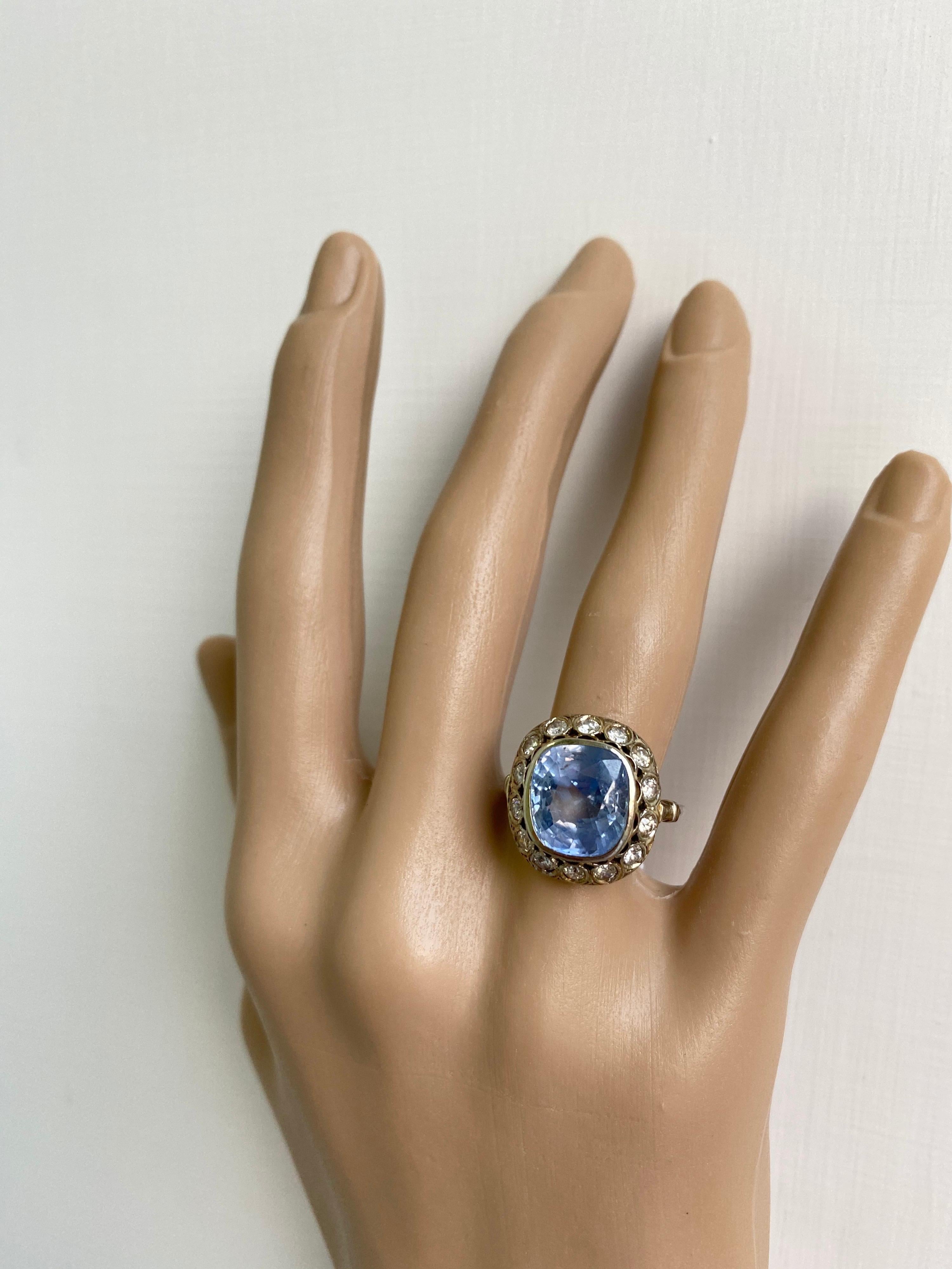 Victorian Sapphire Diamond Engagement Ring 10