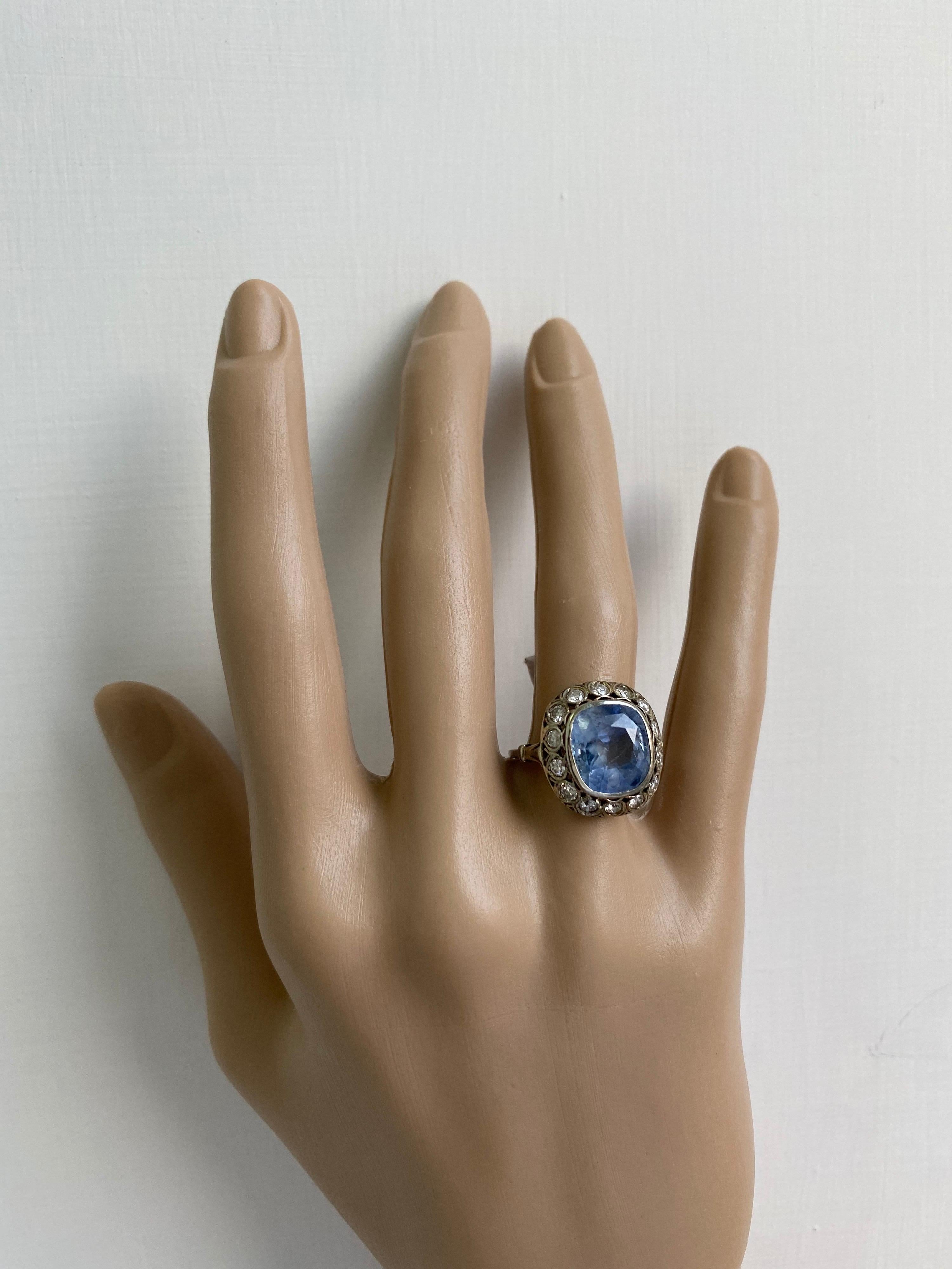 Victorian Sapphire Diamond Engagement Ring 11