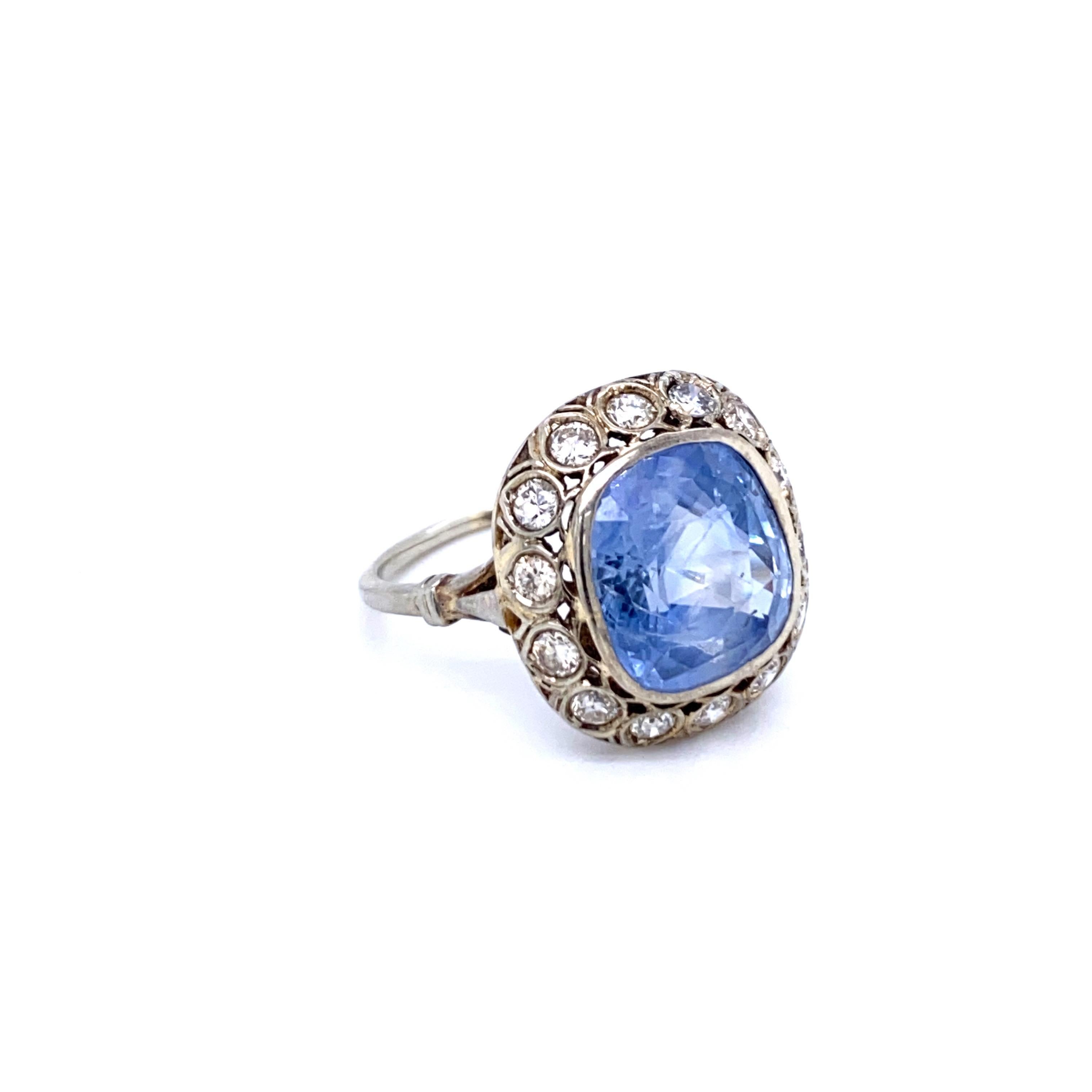 Women's or Men's Victorian Sapphire Diamond Engagement Ring