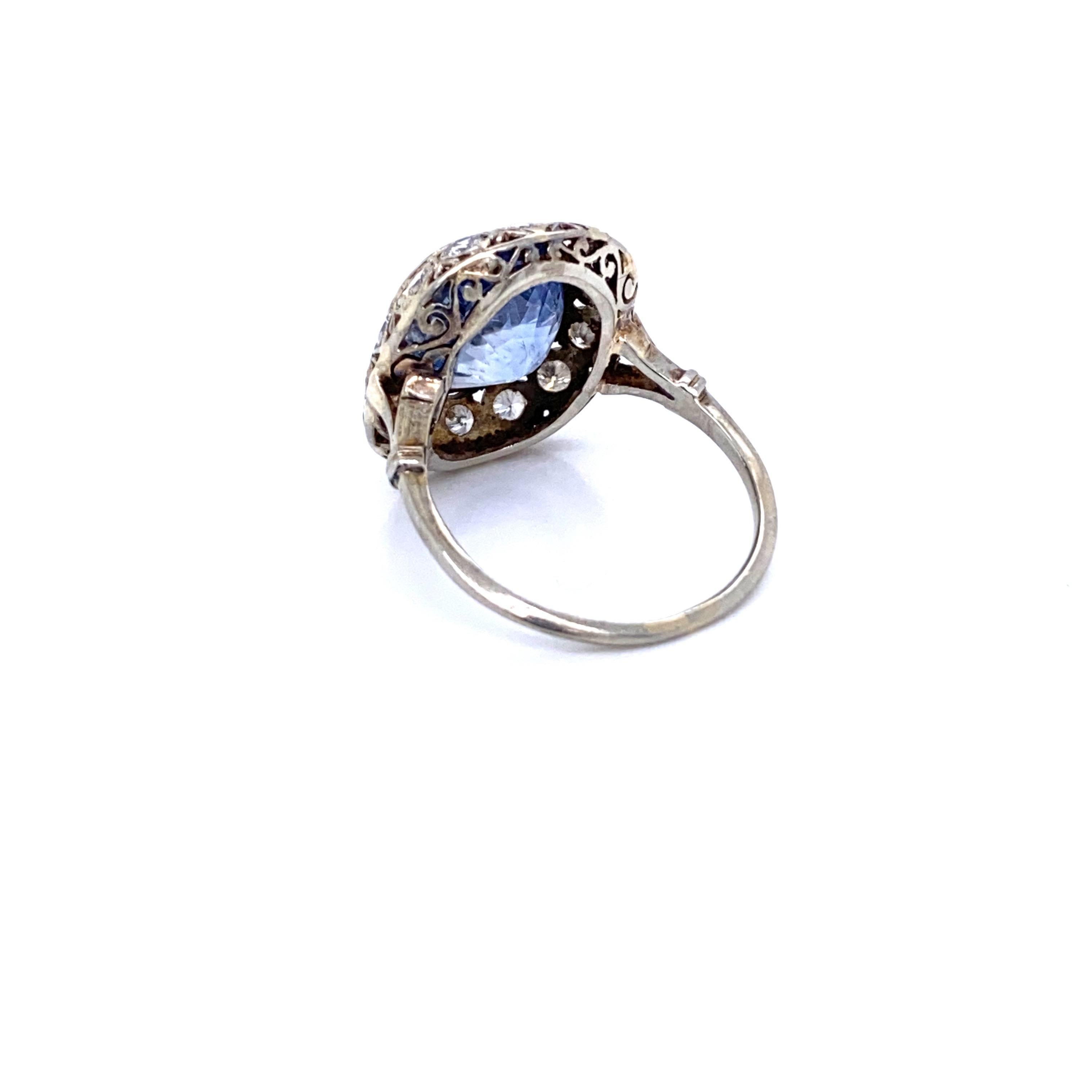 Victorian Sapphire Diamond Engagement Ring 1