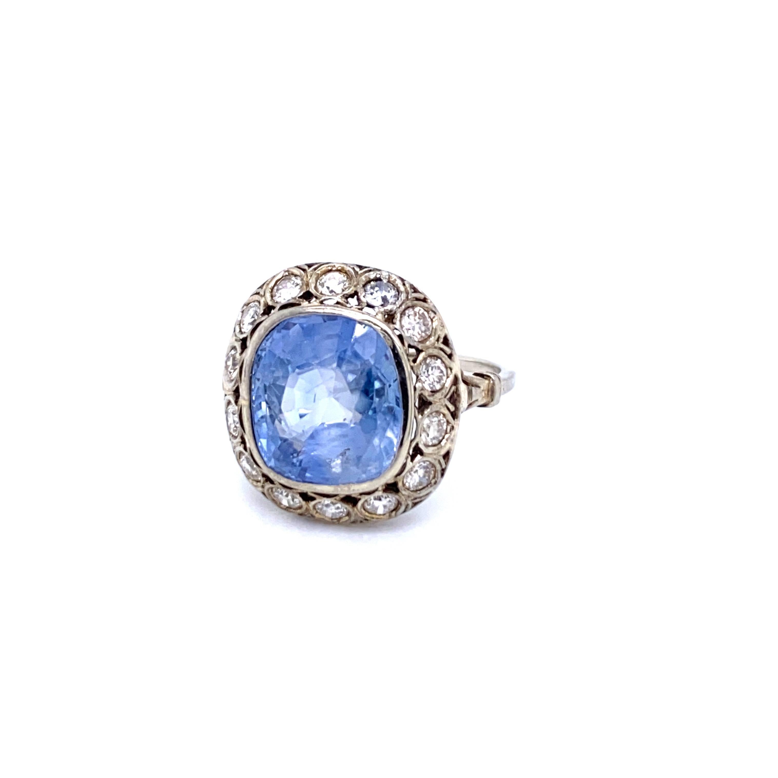 Victorian Sapphire Diamond Engagement Ring 2