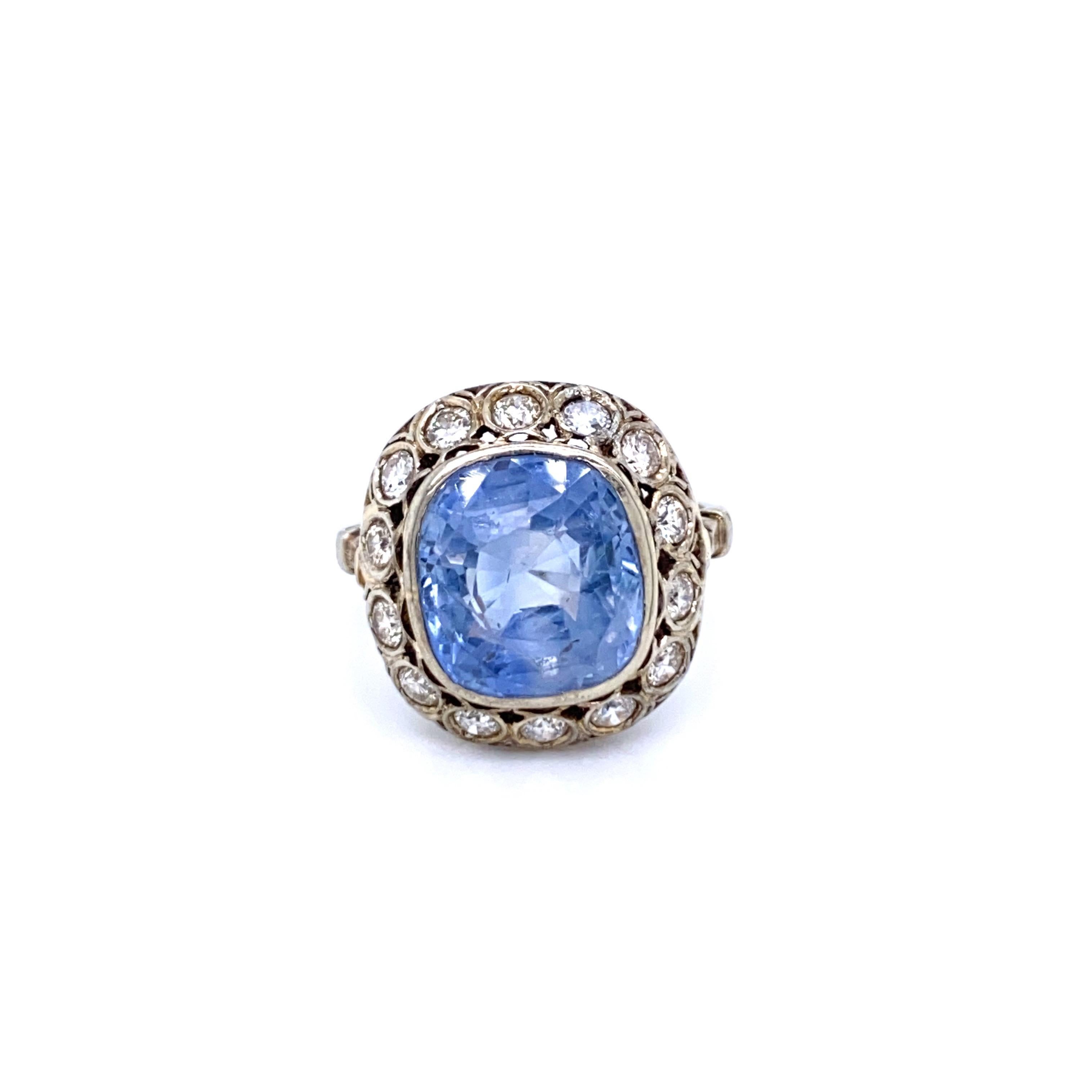 Victorian Sapphire Diamond Engagement Ring 3