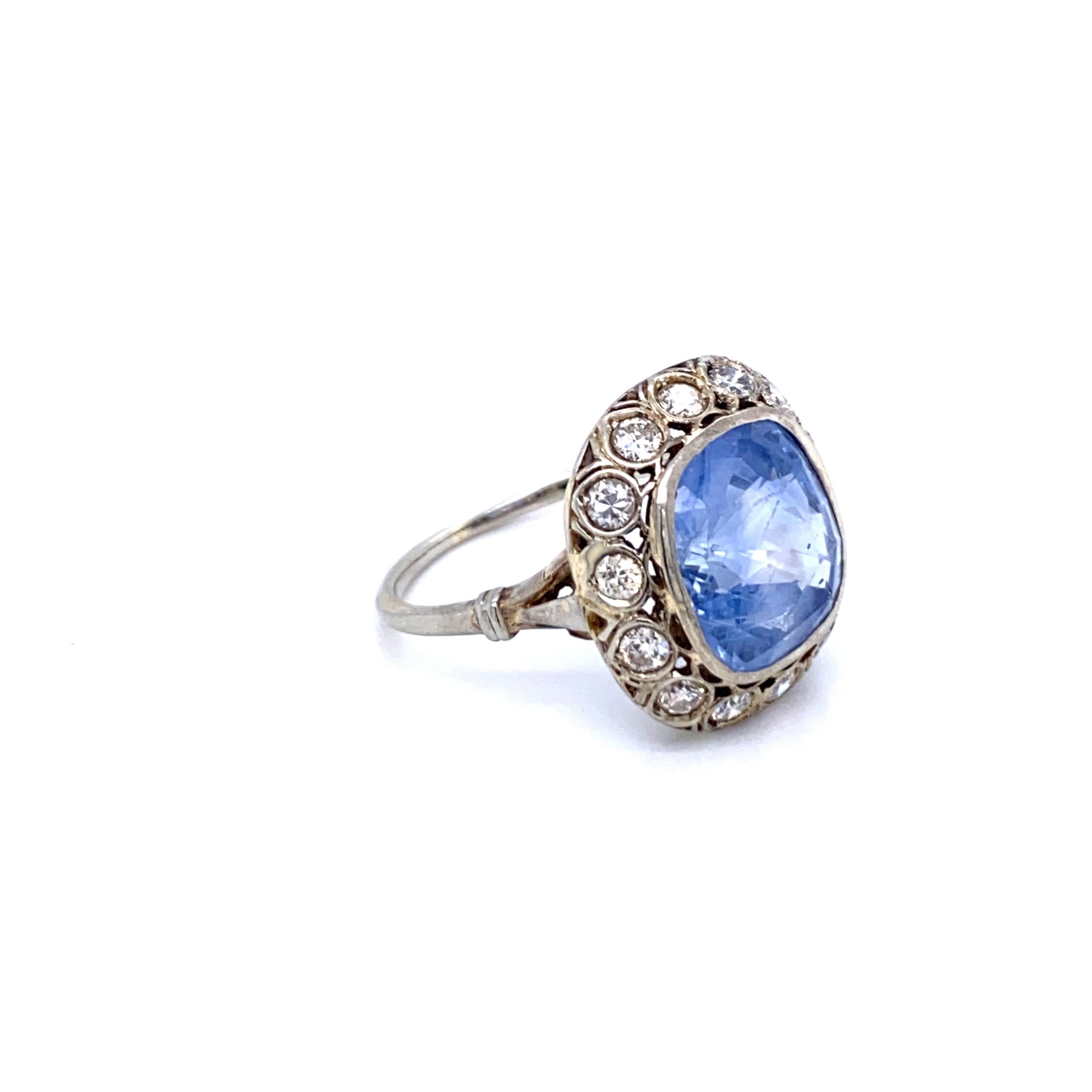 Victorian Sapphire Diamond Engagement Ring 4