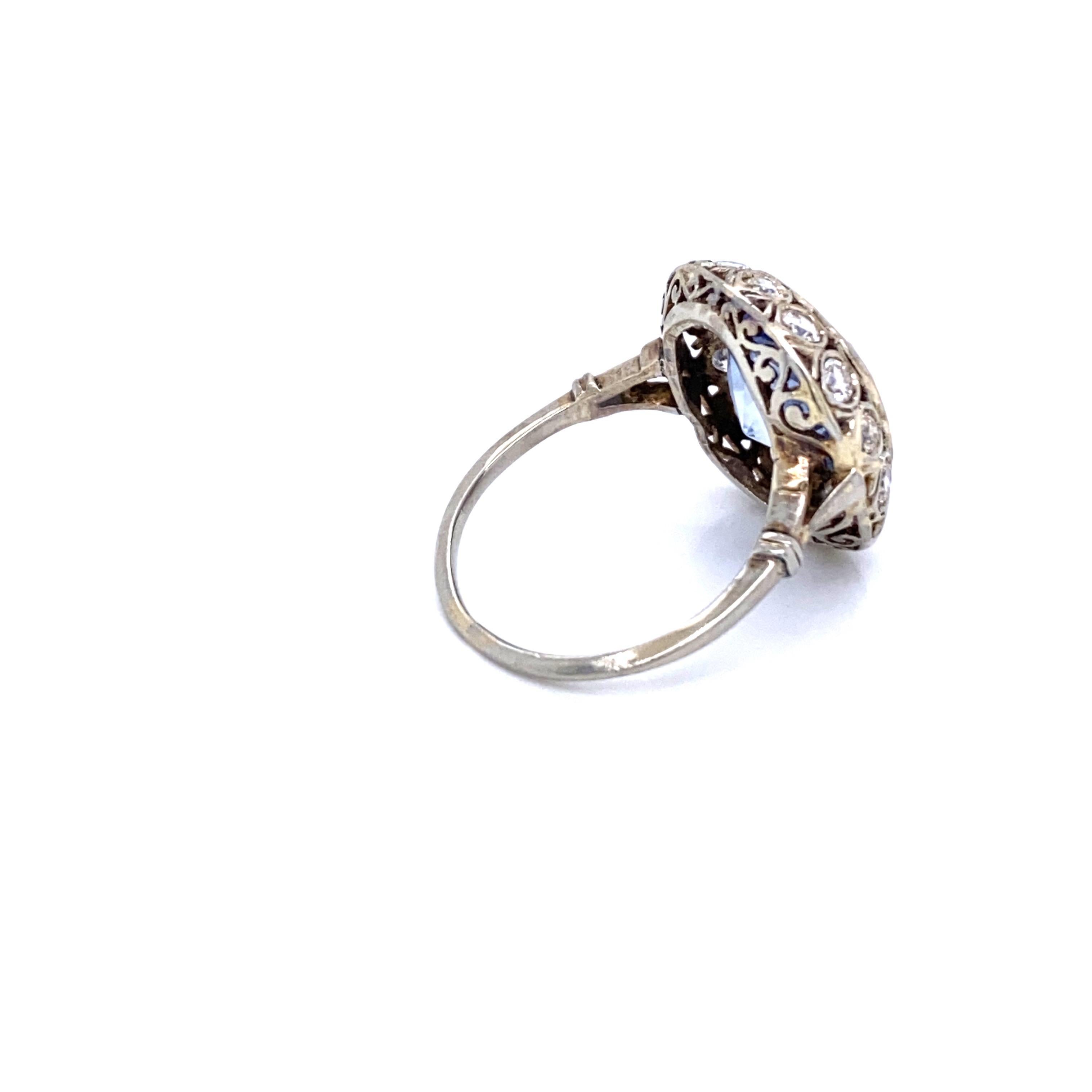 Victorian Sapphire Diamond Engagement Ring 5