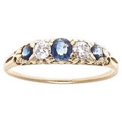 Victorian Sapphire Diamond Gold Band