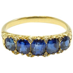 Victorian Sapphire Half Hoop Ring