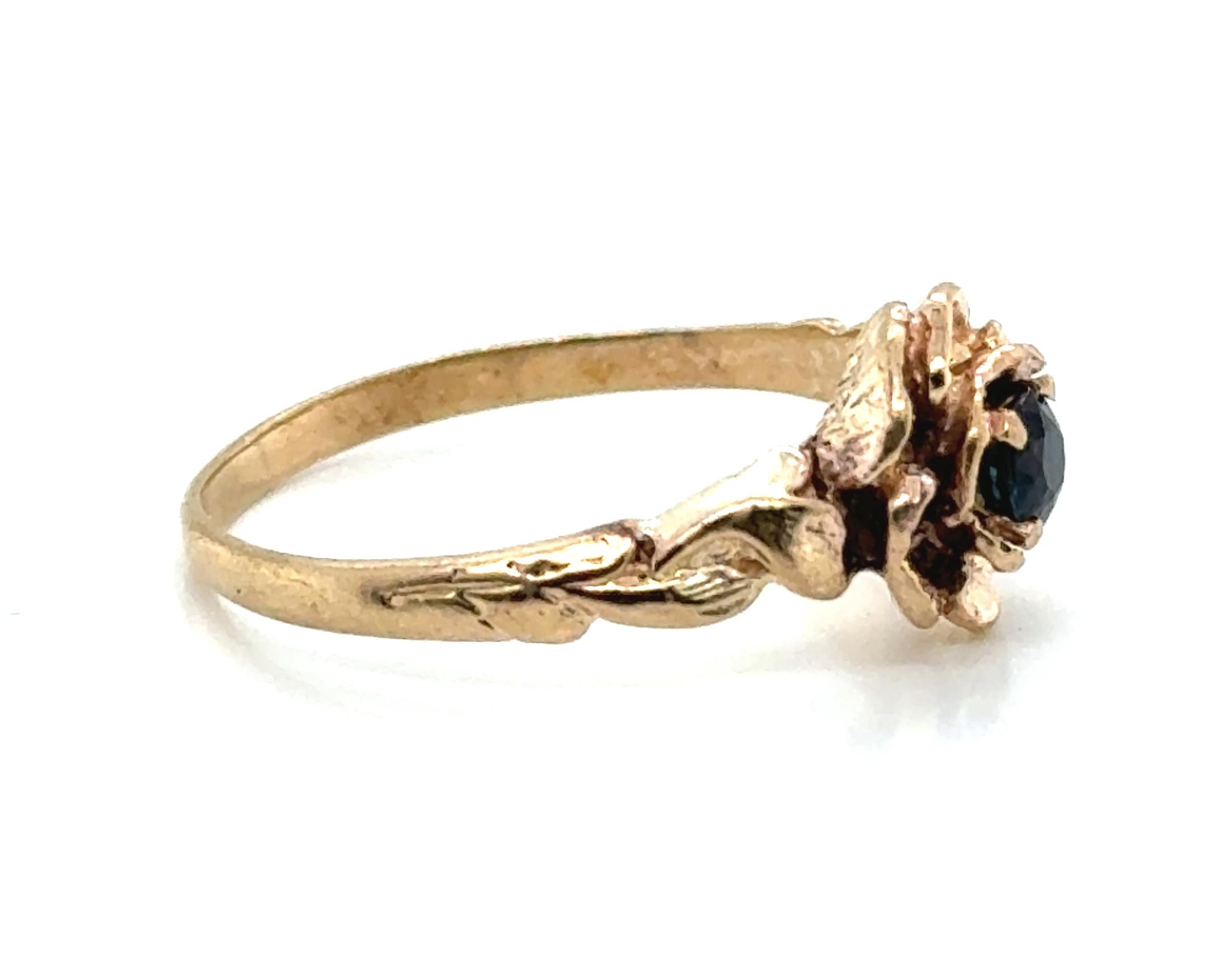 Genuine Original Antique from 1880's-1890's Sapphire Ring .45ct Round Solitaire Original Victorian Flower


Features a Genuine Natural .40ct Round Sapphire Gemstone Center

Hand Fabricated Victorian Original 

Lovely Flower Design

100% Natural