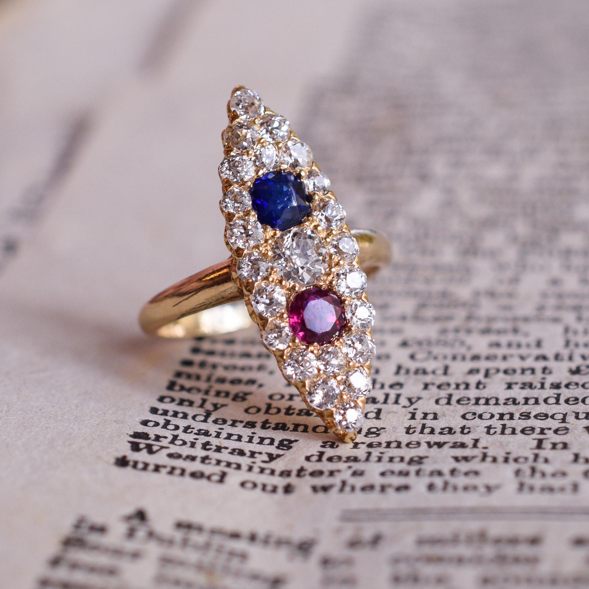 Victorian Sapphire Ruby Diamond 