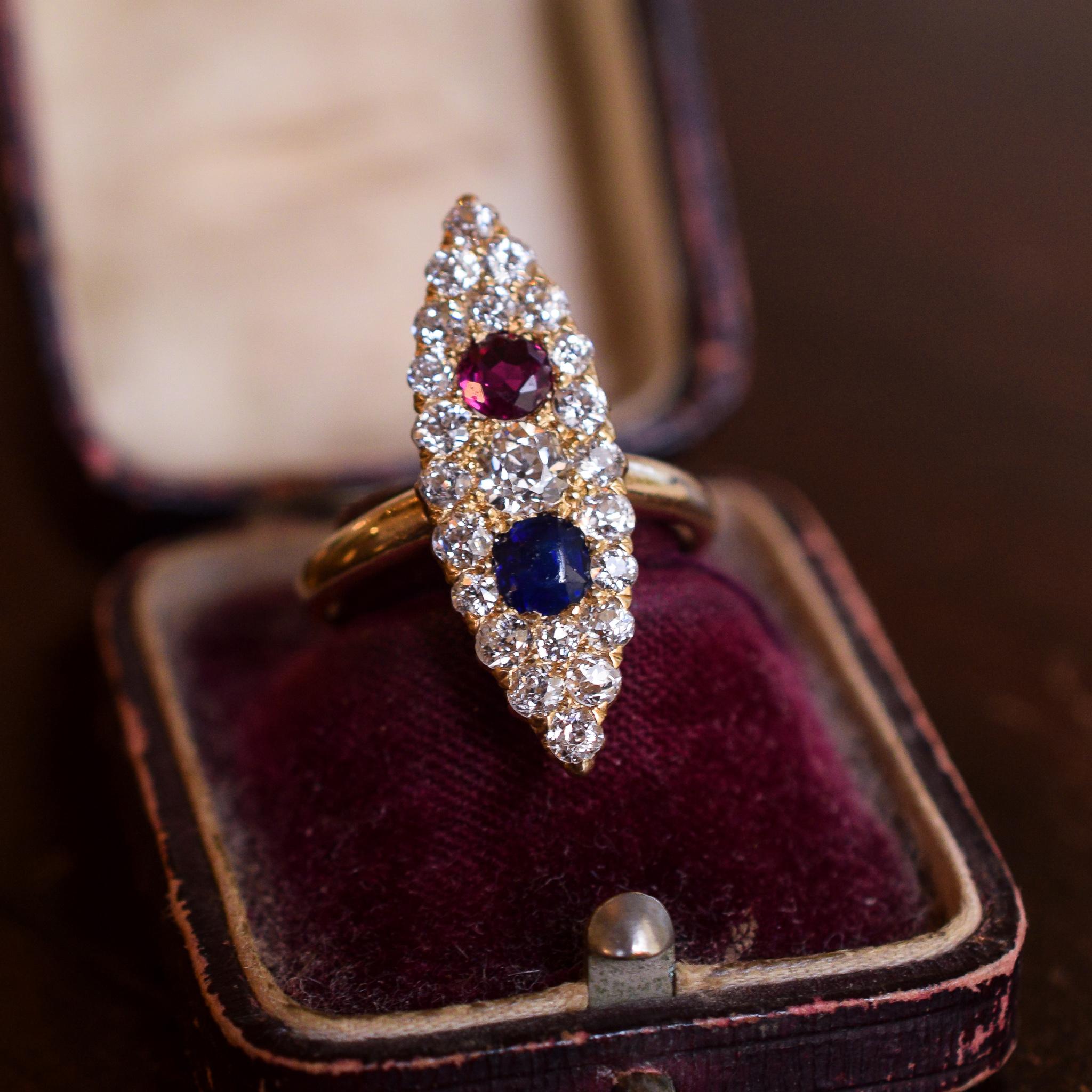 Victorian Sapphire Ruby Diamond 