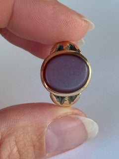 Victorian Sardonyx and 15 Carat Gold Signet Ring