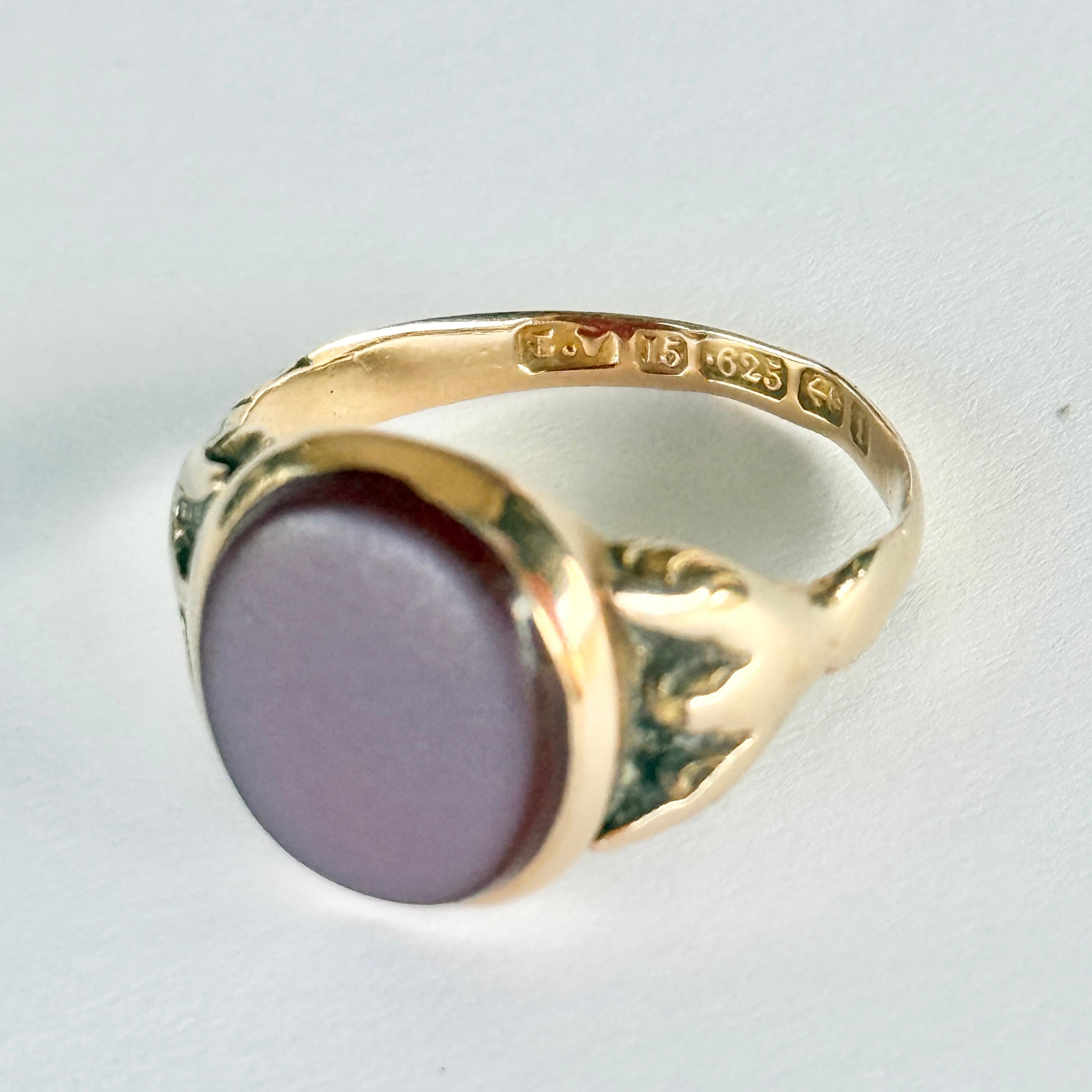 Victorien Bague chevalière victorienne en sardonyx et or 15 carats en vente