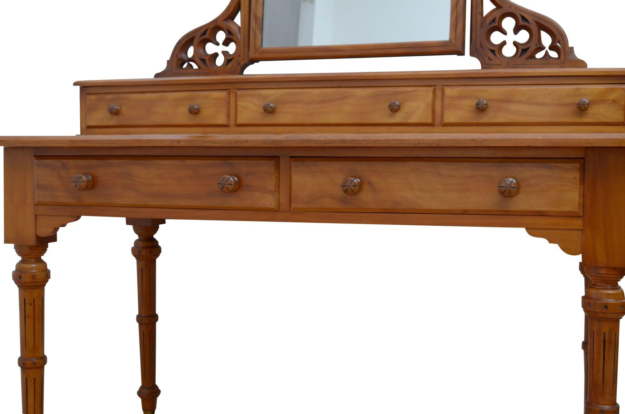 Victorian Satin Birch Dressing Table For Sale 8
