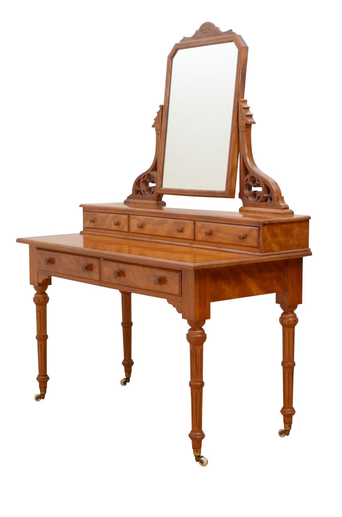 Victorian Satin Birch Dressing Table For Sale 13