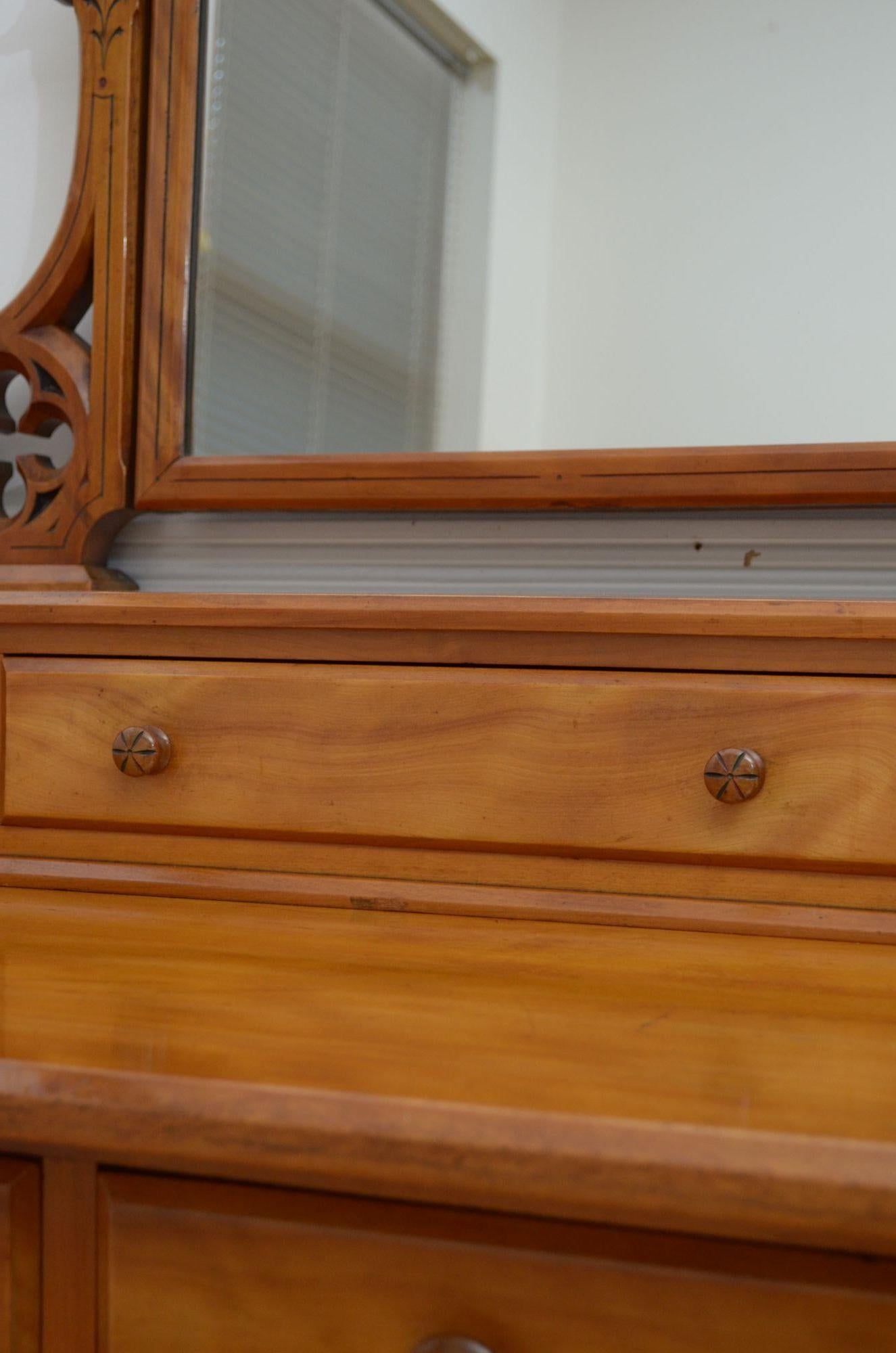 Victorian Satin Birch Dressing Table For Sale 2