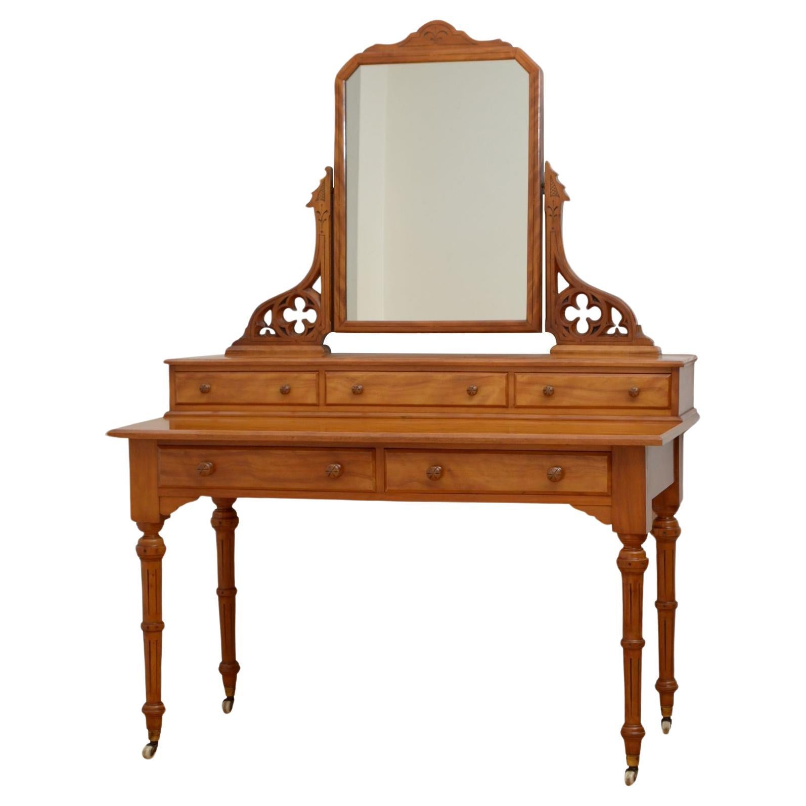 Victorian Satin Birch Dressing Table For Sale