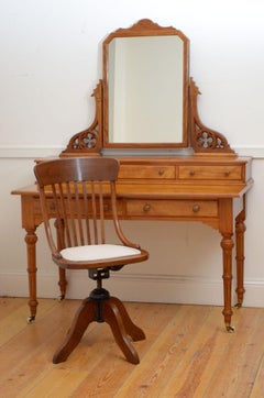 Victorian Satin birch dressing table with a Chair