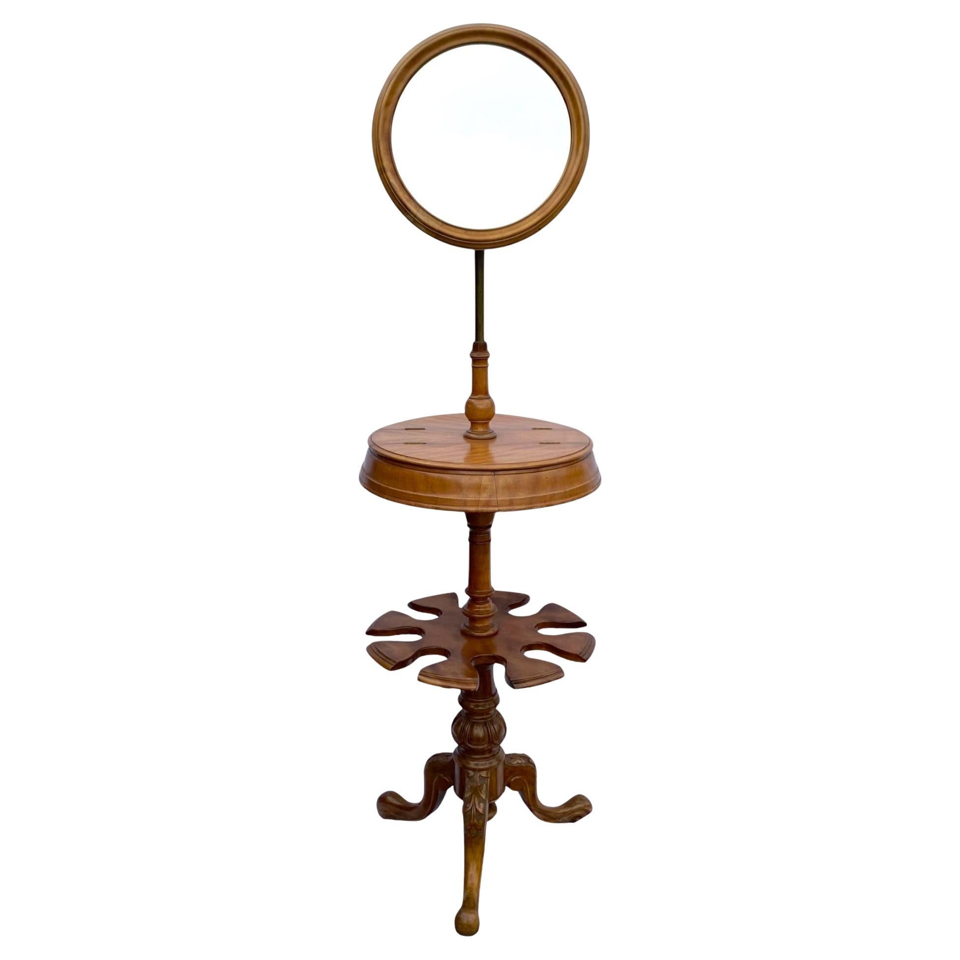 Victorian Satin Birch Gentlemen’s Shaving Stand With Mirror For Sale